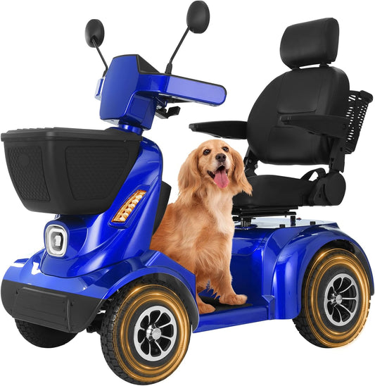 MS09 MAX All Terrain 1000W Electric Mobility Scooter for Adults& Seniors - 500LBS Load & 32 Miles Range Powerd Wheelchair Device w/Off-Road Absorber