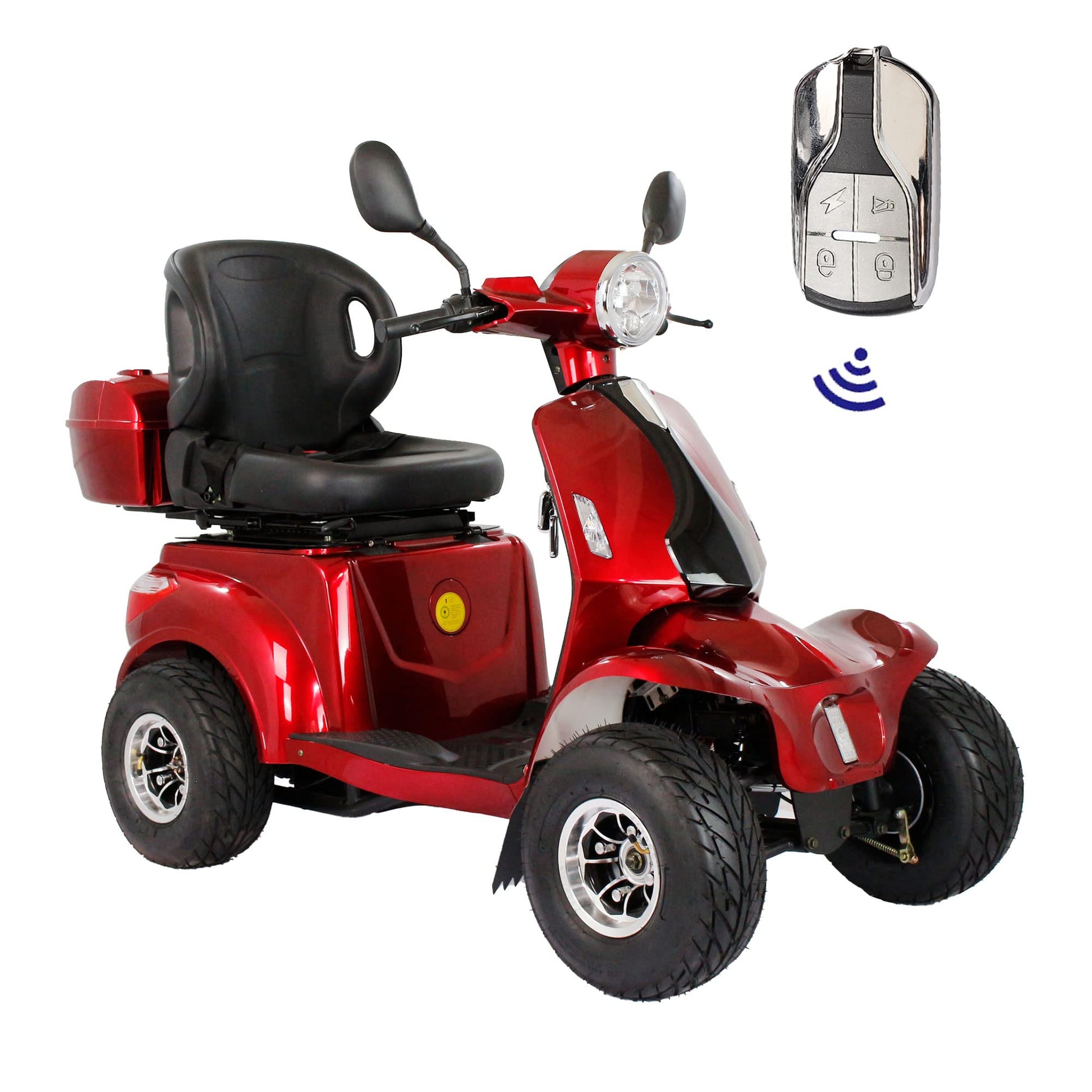 Mobility Scooters for Seniors & Adults 600lbs Capacity, Heavy Duty 4-Wheel 3-Speed Electric Powered Wheelchair Device 1000W All Terrain, Elderly-Lockbox Adjustable Seat (DJD Black 1000W)