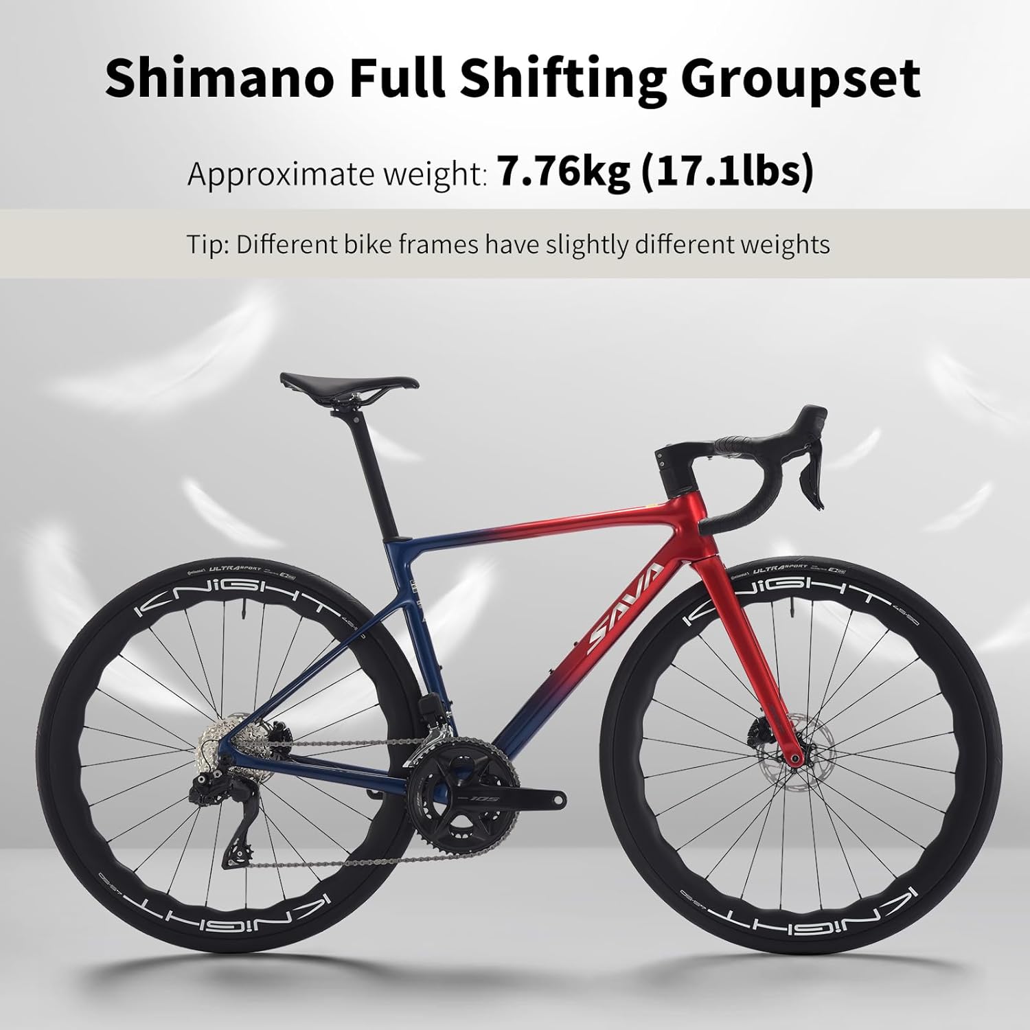 SAVADECK Carbon Fibre Road Bike, Hydraulic Oil Disc Bike with Carbon Fibre Frame and Wheelset, Lightweight Racing Bicycle with R7120 24S Shift Set for Adults