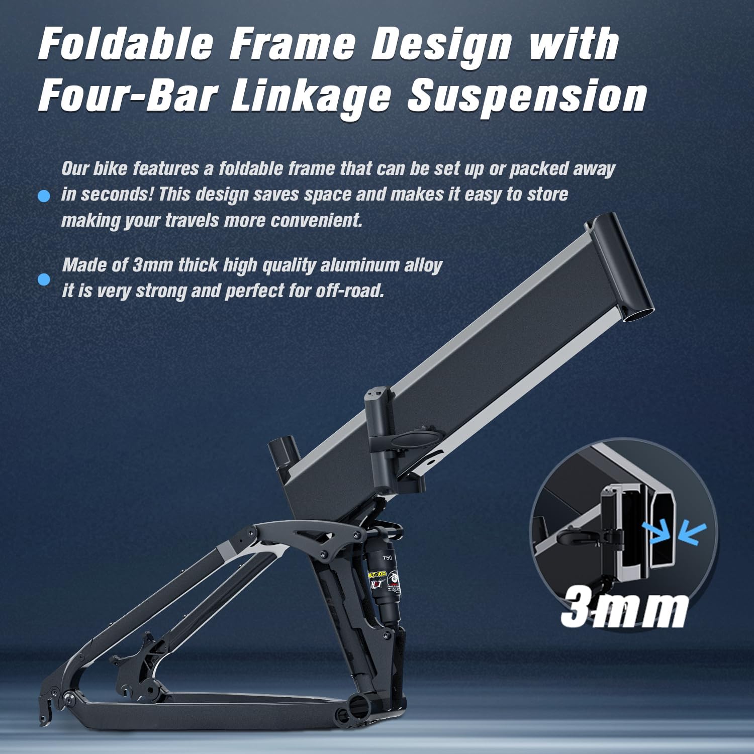 W Wallke Dual Motor 2800W Folding Mountain Electric Bike, 48V 44Ah/22Ah Battery Long Range E-Bike, 26" x 4" Fat Tire 31-35MPH Fast Adult Ebike, Full Suspension All Terrain Off Road Snow Beach, UL2849