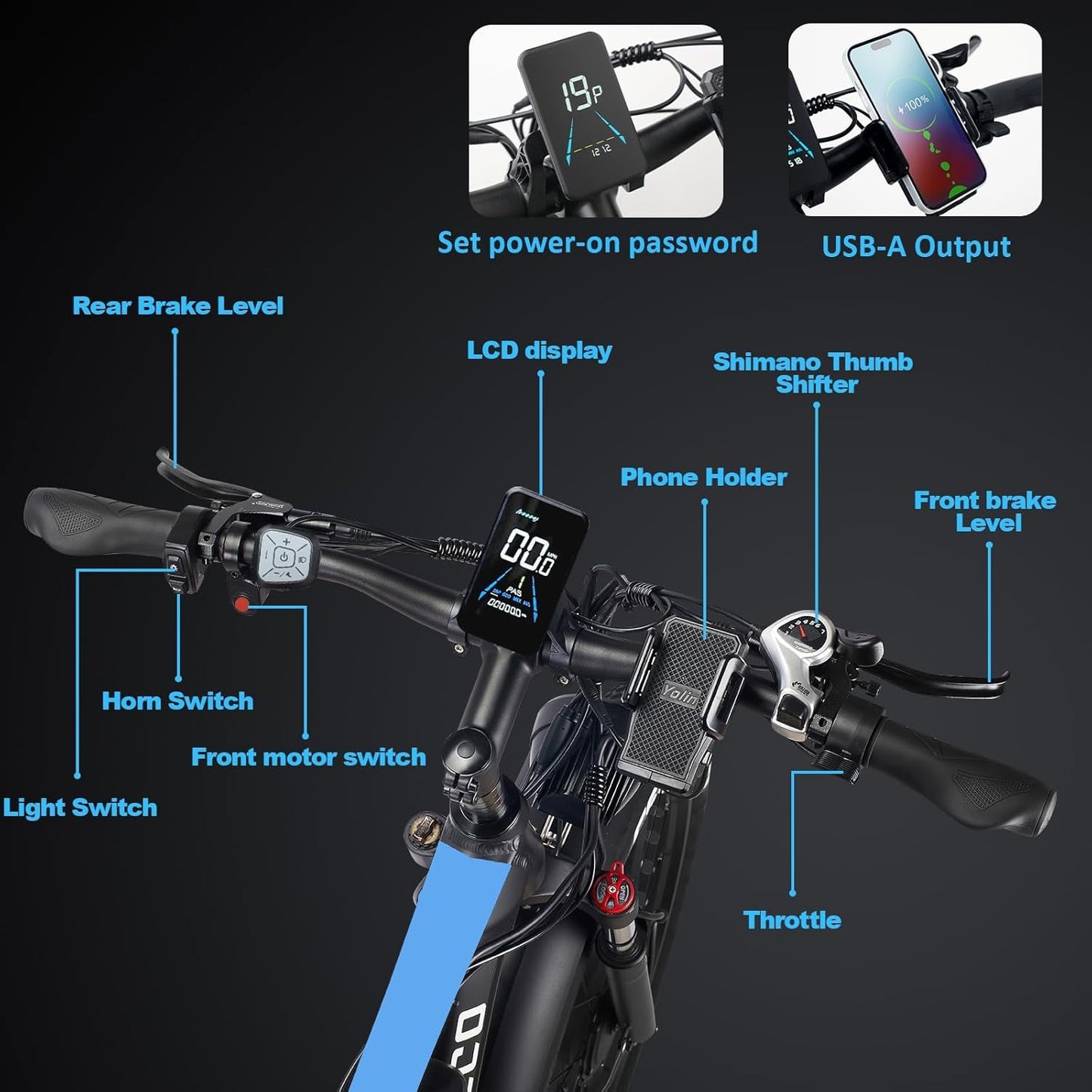 E·Bycco 26in Peak 5000W E-Bike, 52V 32AH Dual Motor Electric Bike 40-45MPH Fast 4000W Ebike with 26"*4.0 Fat Tire Hydraulic Disc Brake Full Suspension Mountain Ebikes