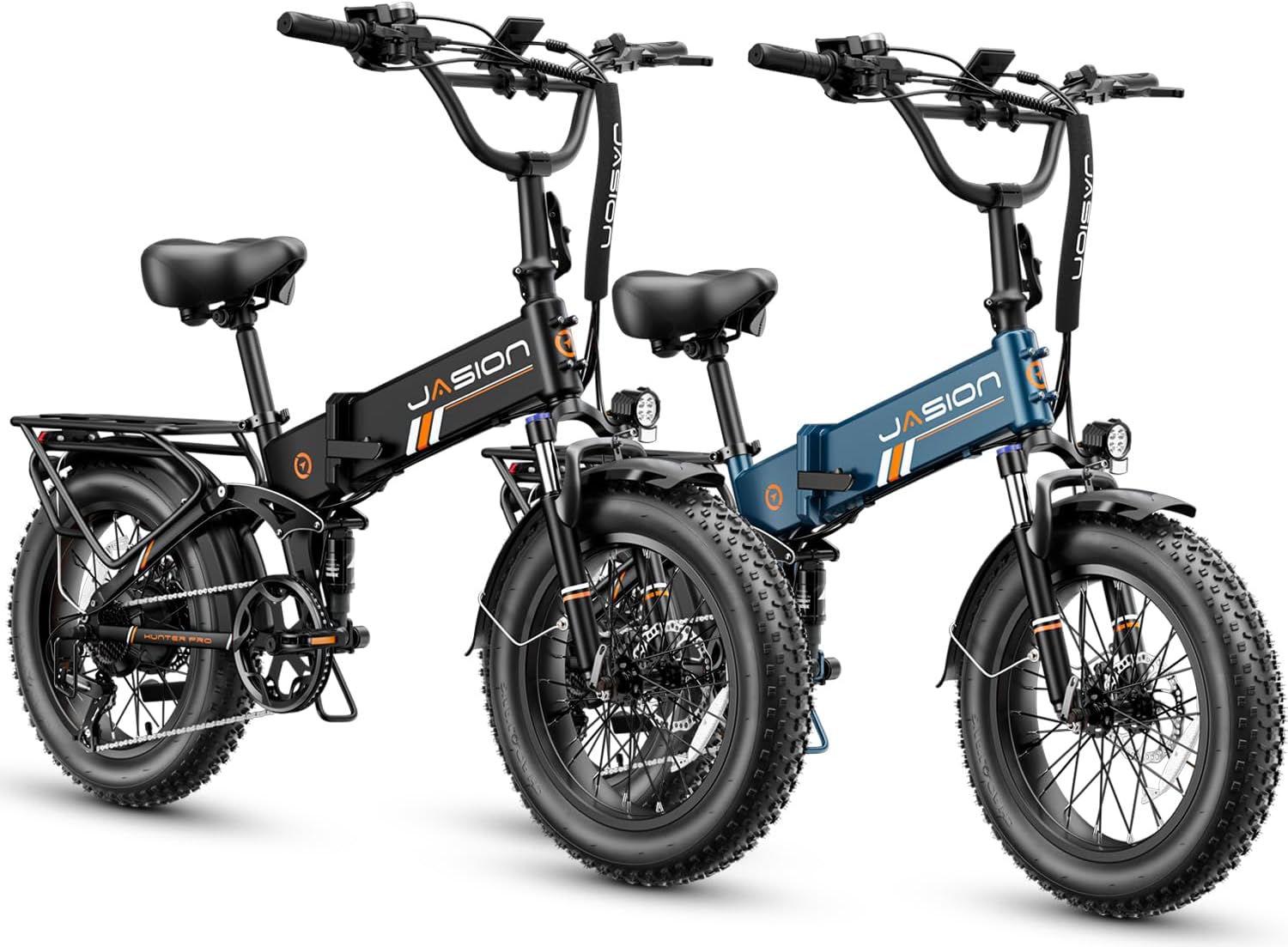Jasion Hunter Pro Electric Bike for Adults, 1800W Peak Motor 80 Miles, up to 30+MPH,720WH Removable Battery Foldable Ebike,App Control & Full Suspension,20''*4.0 Fat Tire,Dual Hydraulic Brakes Bicycle