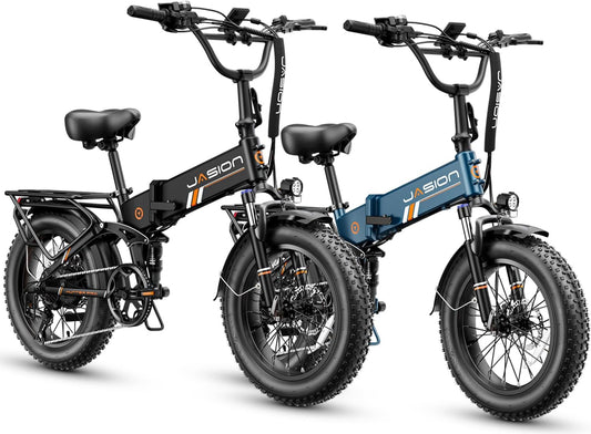 Jasion Hunter Pro Electric Bike for Adults, 1800W Peak Motor 80 Miles, up to 30+MPH,720WH Removable Battery Foldable Ebike,App Control & Full Suspension,20''*4.0 Fat Tire,Dual Hydraulic Brakes Bicycle