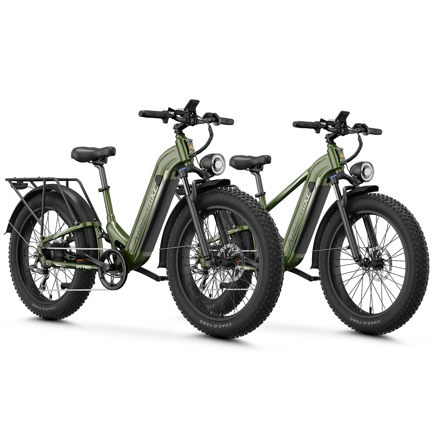 M1 Pro & M2 Pro Electric Bike Combo, 1800W Peak Motor Fat Tire EBikes for Adults, 36MPH Electric mountain Bike with 48V 17.5Ah Battery, 26" x 4.0" All-Terrain Tires, 7 Speed, 85 Miles Long Range