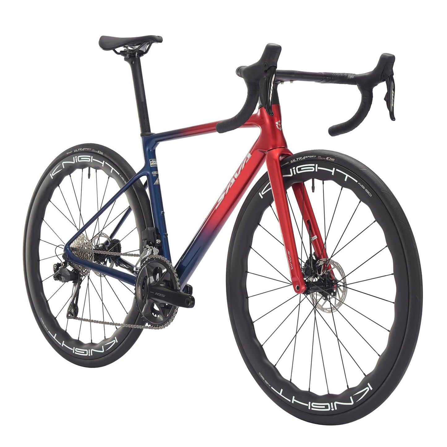 SAVADECK Carbon Fibre Road Bike, Hydraulic Oil Disc Bike with Carbon Fibre Frame and Wheelset, Lightweight Racing Bicycle with R7120 24S Shift Set for Adults