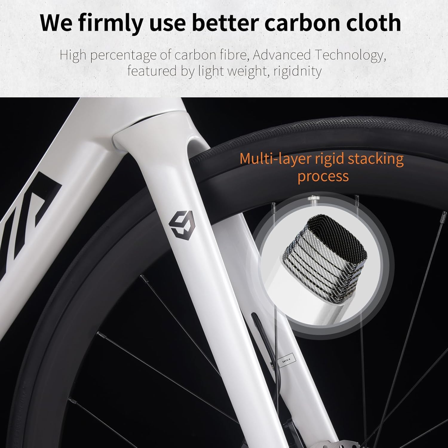 SAVADECK Carbon Siber Road Bike, 24 Speeds Shifting Road Bicycle with Shimano Ultegra Di2 8170 Groupset, Carbon Race Bike with Carbon Frame and Carbon Wheelset Disc Brake for Adult