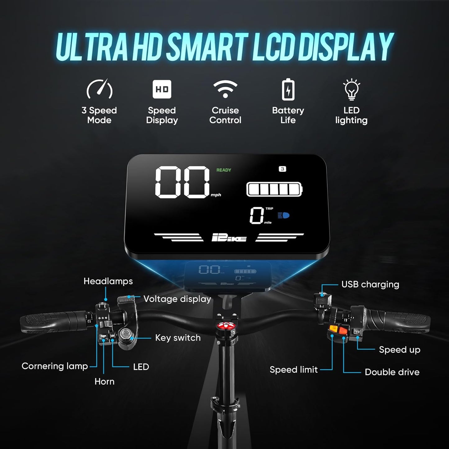 JGH Electric Scooter Adults, 10.5"/11" Tires, 800/6000W Motor E-Scooter Up to 50/75 Miles Range,Top Speed 31/55 MPH, Folding Commuting Electric Scooter for Adults
