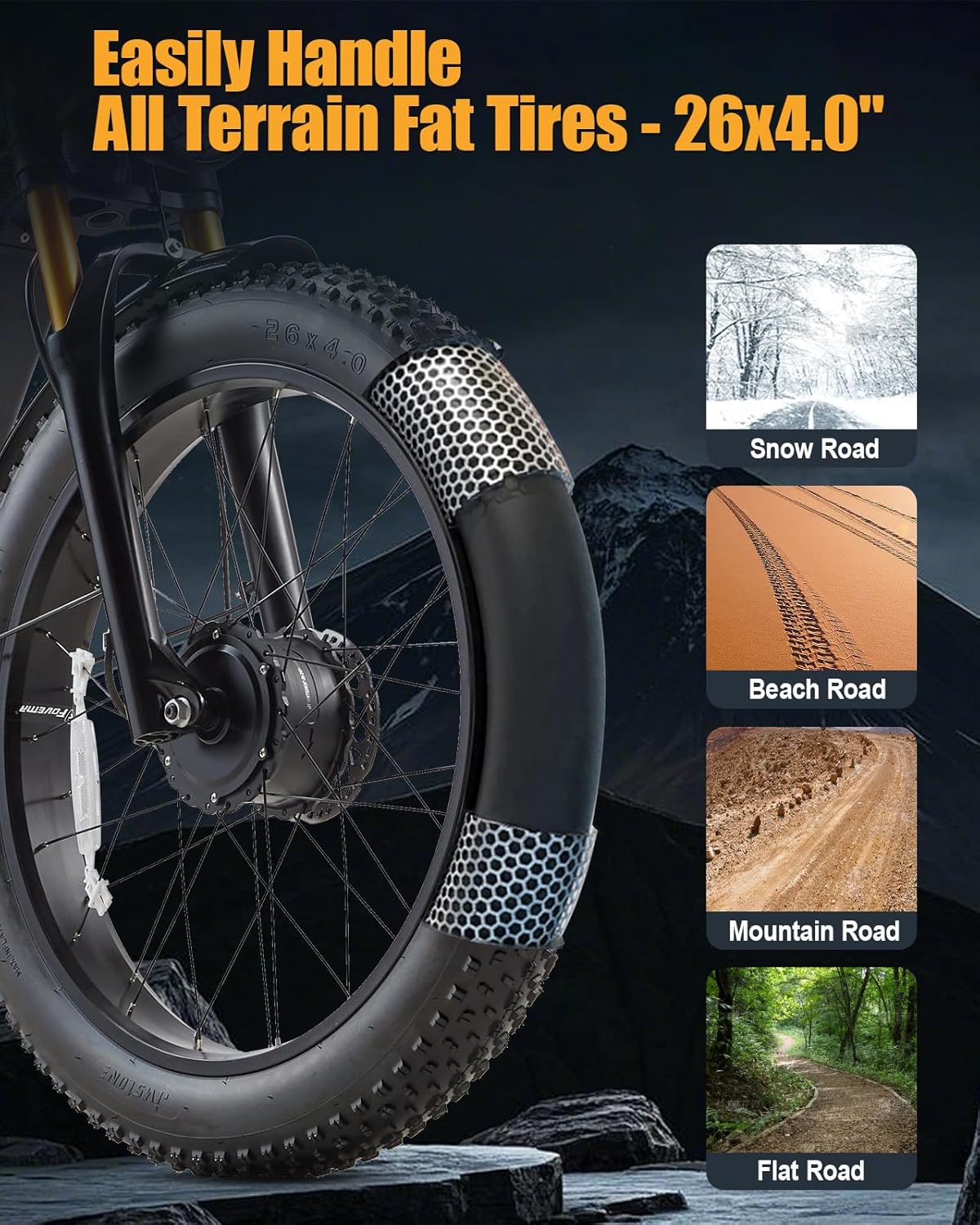 Dual Motor 2000W/1000W Electric Bike for Adults 48V 30AH/20Ah Long Range ebike Removable Battery 26" Fat Tire Off Road Mountain Full Suspension Electric Bicycle,Dual Hydraulich Brakes,32mph/30mph