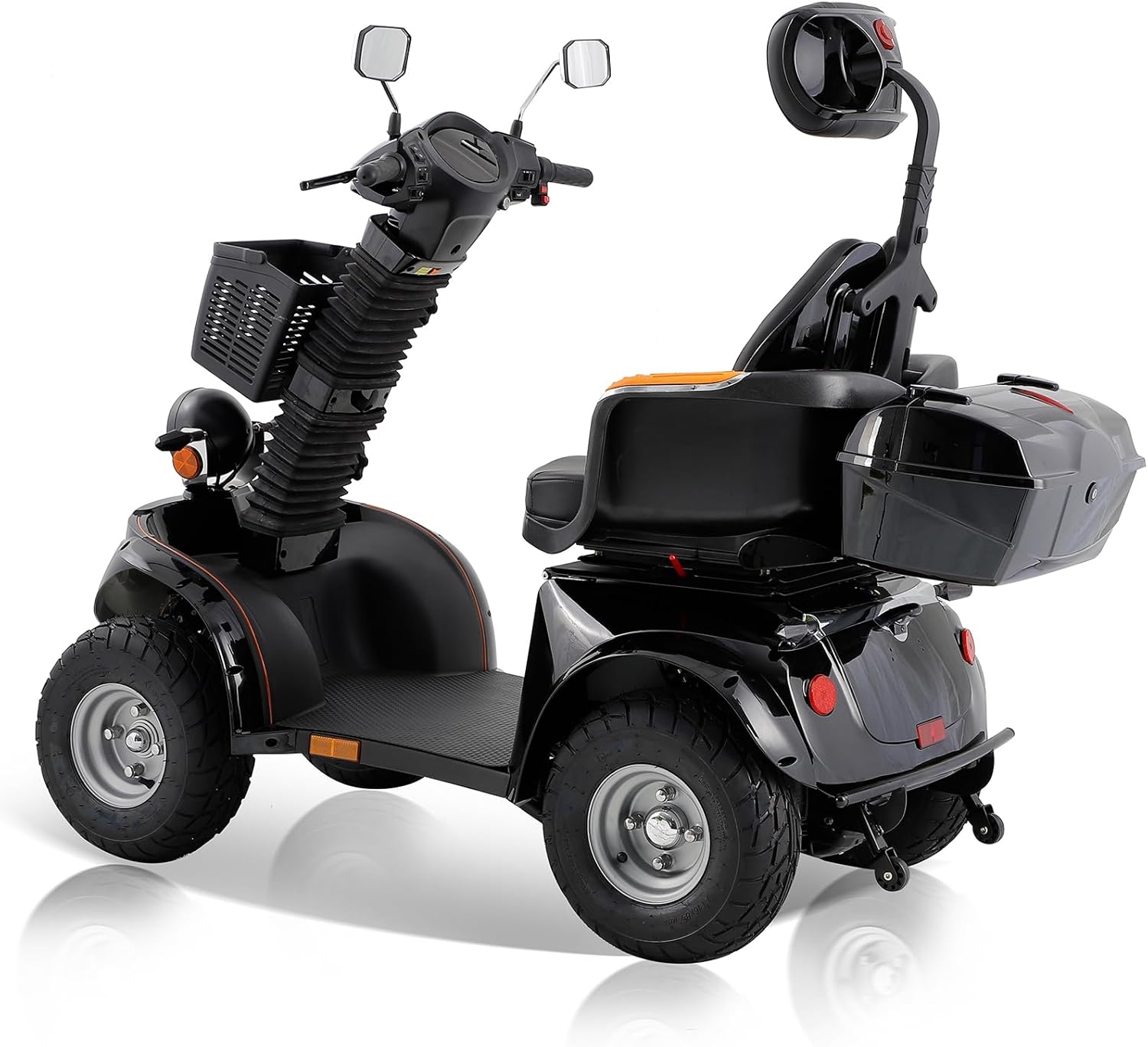 Heavy Duty 4 Wheels Mobility Scooter, All Terrain Electric Mobility Scooters for Seniors and Adults, 1000W Motor, Fat Tire, Adjustable Handle and Seats, 500lbs Capacity, 31-36 Miles of Range