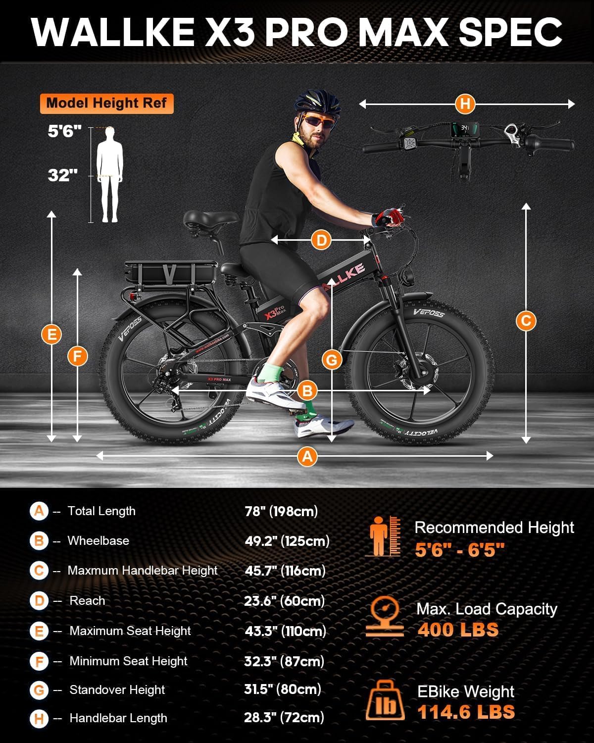 W Wallke Dual Motor 2800W Folding Mountain Electric Bike, 48V 44Ah/22Ah Battery Long Range E-Bike, 26" x 4" Fat Tire 31-35MPH Fast Adult Ebike, Full Suspension All Terrain Off Road Snow Beach, UL2849