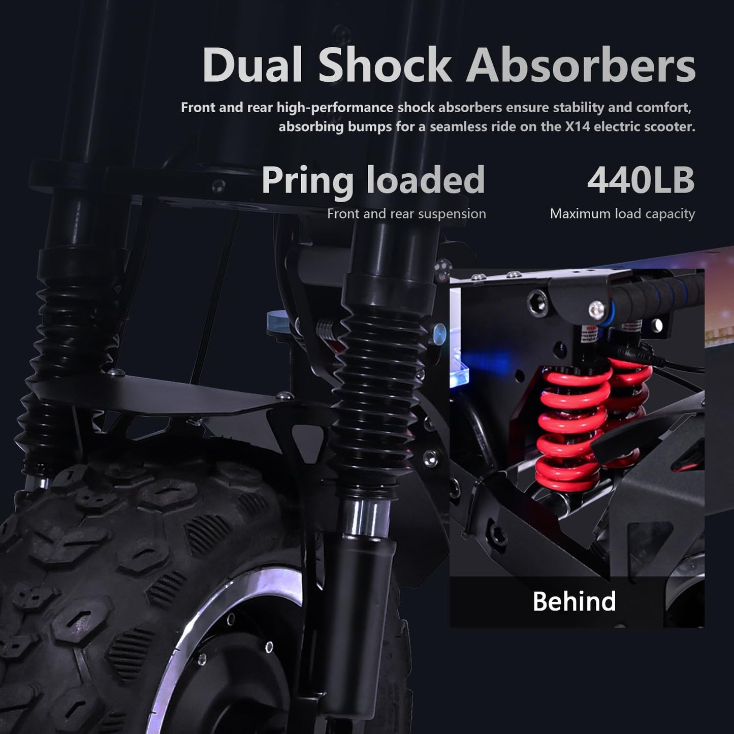Dual Motor Off Road Scooter for Adults - 62MPH, 80-Mile Range, 10000W Peak, 13/14-Inch Tires, UL2272 Certified