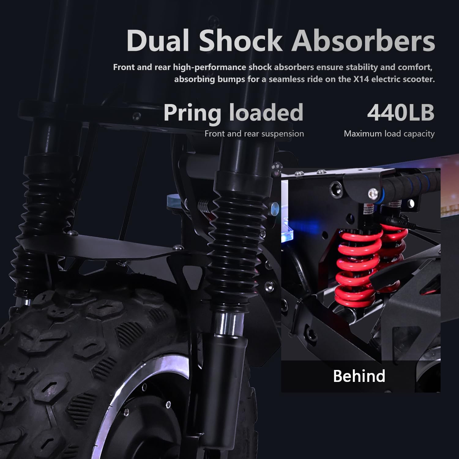 Dual Motor Off Road Scooter for Adults - 62MPH, 80-Mile Range, 10000W Peak, 13/14-Inch Tires, UL2272 Certified