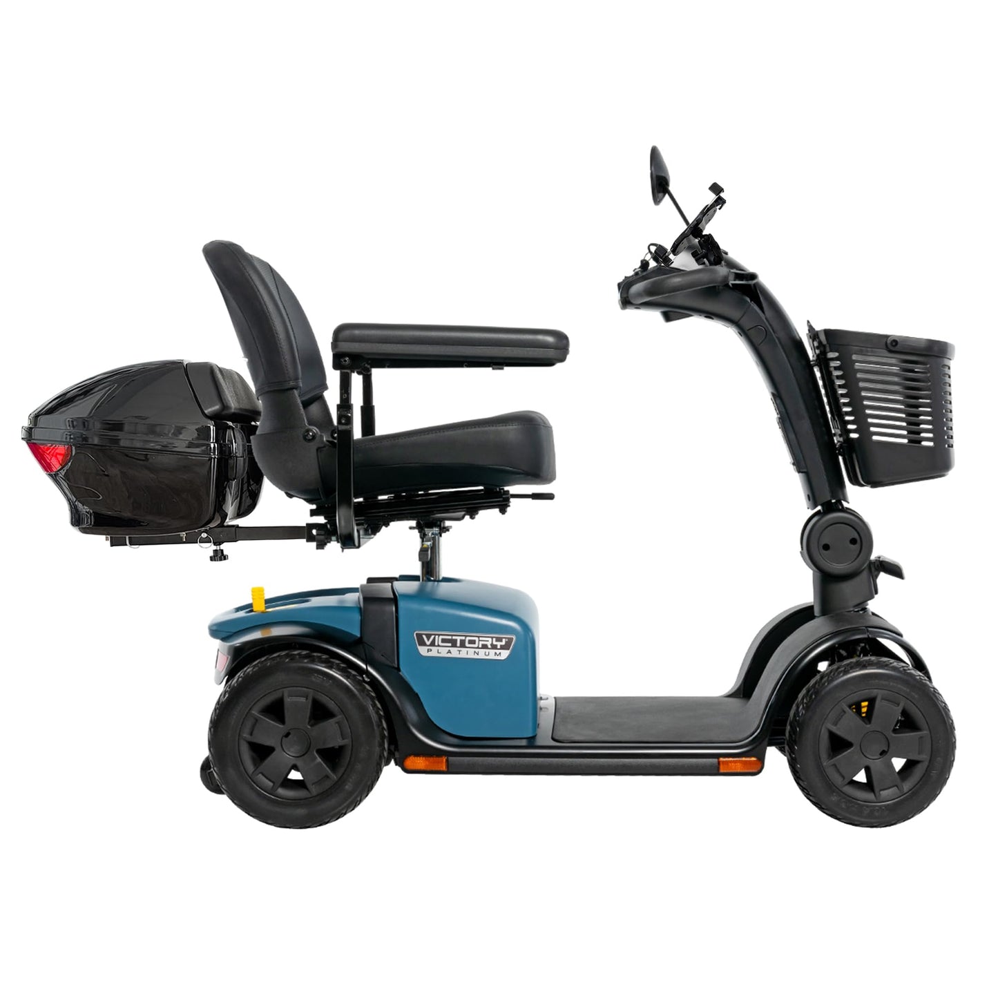 Pride Victory Platinum 4 Wheel Mobility Scooter + Rear Storage Pod, Phone Holder, Rear Basket, 400 Lbs Capacity, 18" or 20" Wide Seat, 15.5 Mile Range, Ext Warranty (Cardinal Red, 20" Wide Seat)