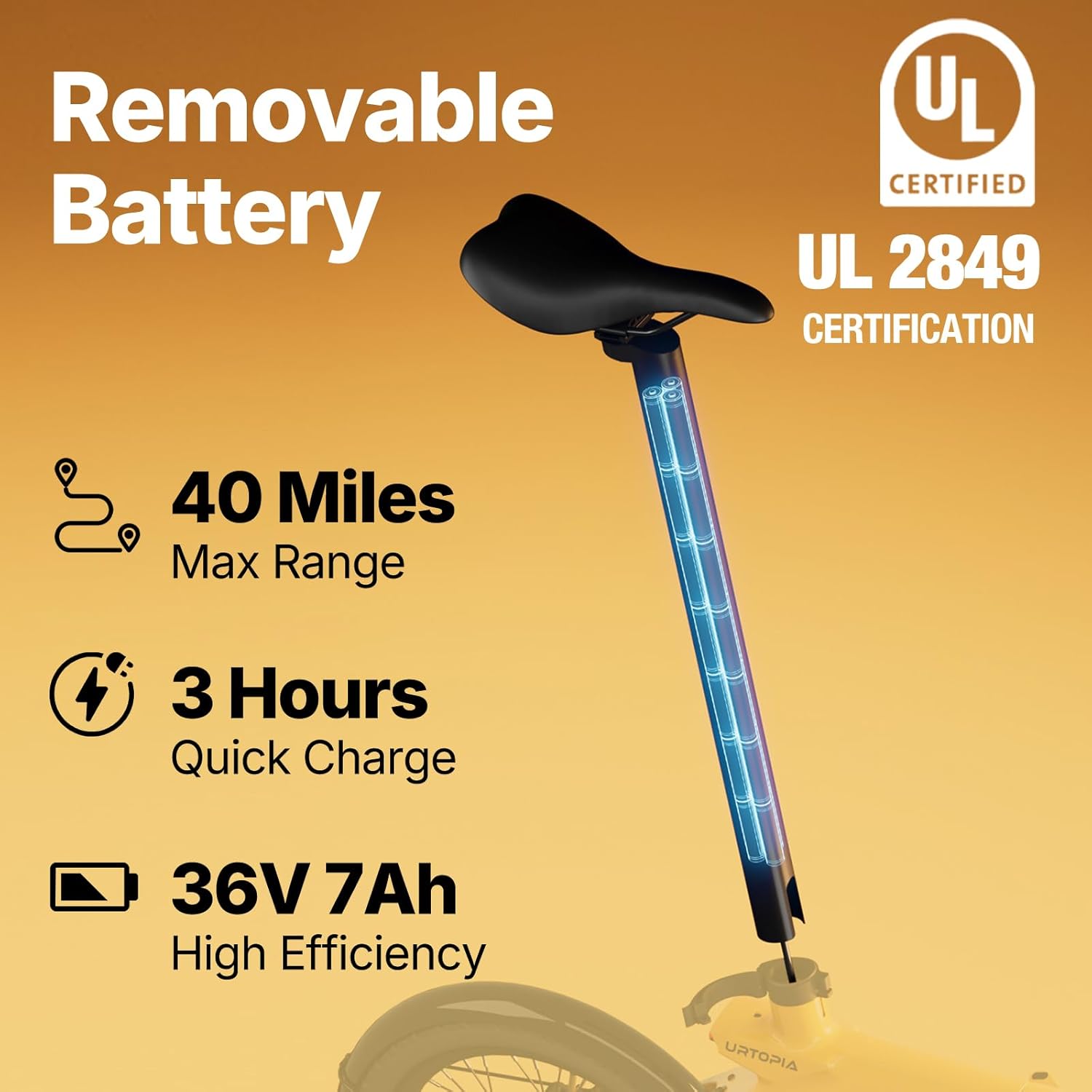 URTOPIA Carbon Fold 1 E-Bike, 29lbs Ultra Light Foldable Electric Bike, Assembly-Free Folding Electric Bikes for Adults, Removable Battery, 500W Motor, 20 Mph 40 Miles, Perfect for Commuting