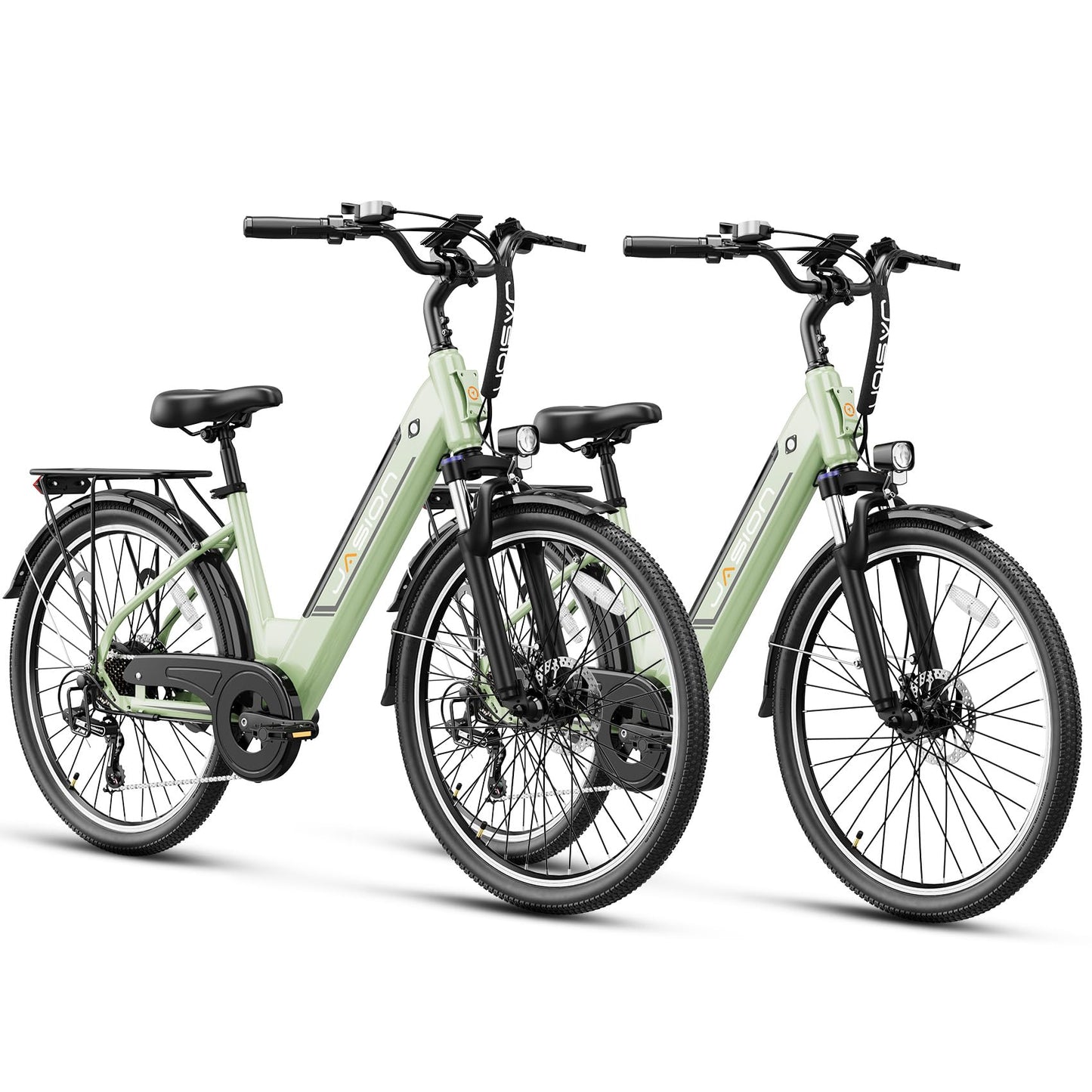 Jasion Roamer ST Electric Bike for Adults, 1200W Peak Motor Max 62miles & 28MPH City Cruiser Ebike,26'' Commuter Ebike, 528WH Removable Battery,7-Speed Electric Bicycles, Front Suspension Bicycles
