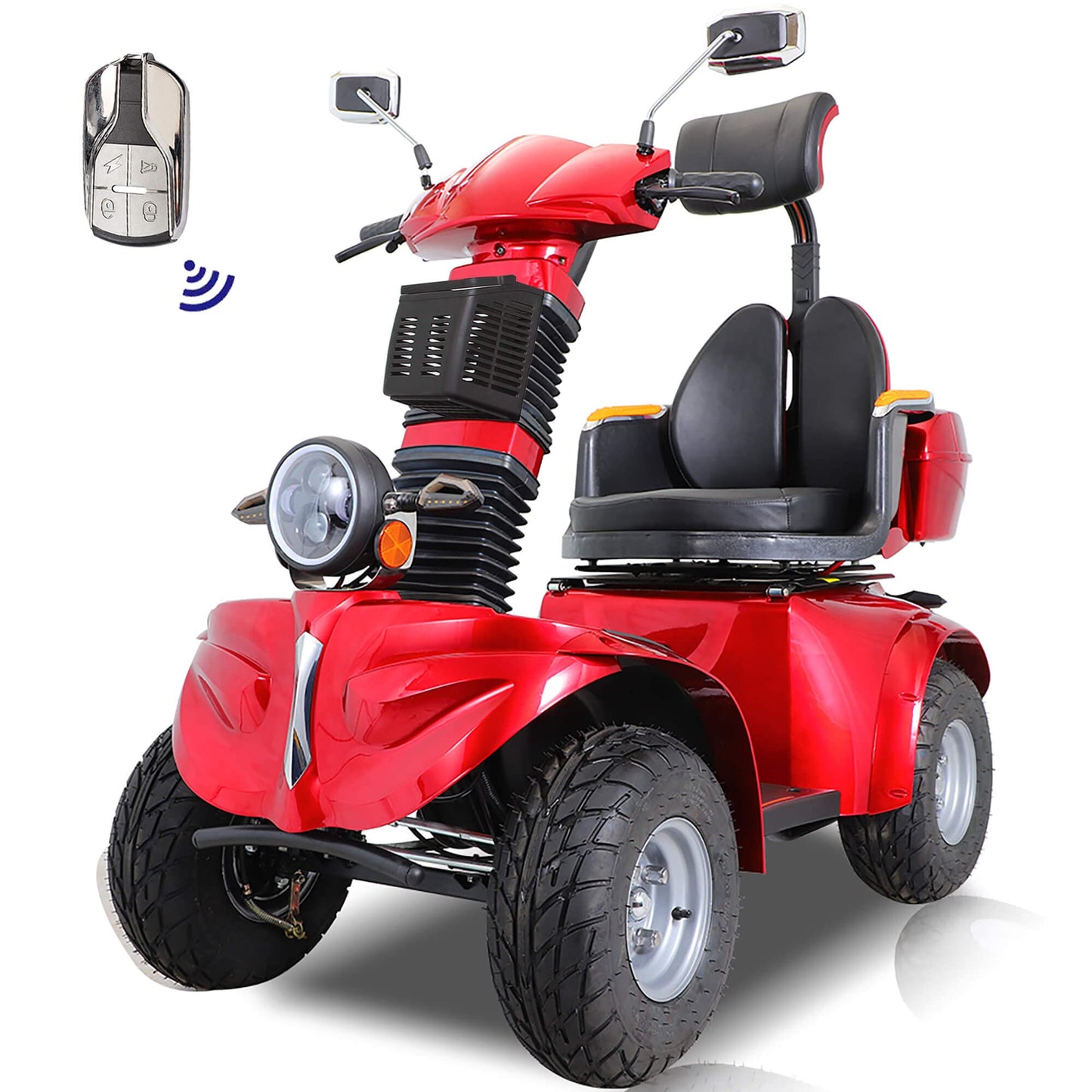 Mobility Scooters for Seniors & Adults 600lbs Capacity, Heavy Duty 4-Wheel 3-Speed Electric Powered Wheelchair Device 1000W All Terrain, Elderly-Lockbox Adjustable Seat (DJD Black 1000W)