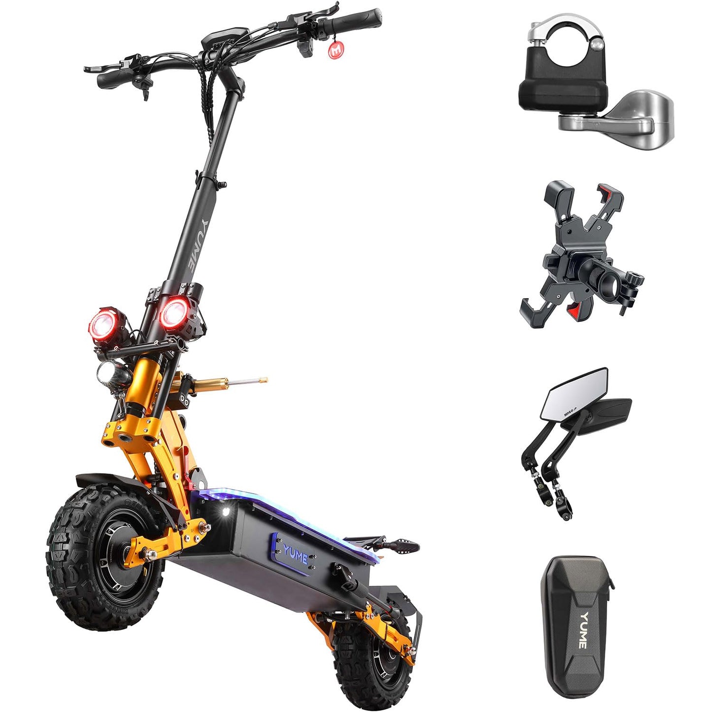 M YUME SCOOTER X11+ 6000W Motor Scooter, 50MPH 56/60 Miles 60V 27/30AH Electric Scooter for Adults, 11" Tire with Steering Damper 440lbs Max Loading Adult E-Scooter,UL-2272 Certified