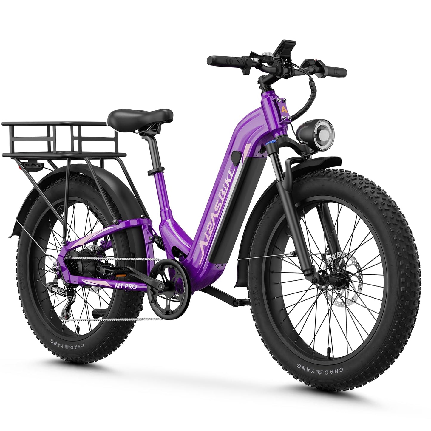 M1 Pro Electric Bike, 1800W Peak Motor Electric Bike for Adults, 48V 17.5Ah, 26'' x 4.0'' Fat Tire Electric Mountain Bike, Ebike with 85 Miles, 36MPH, 7 Speed 110Nm and Dual Suspension