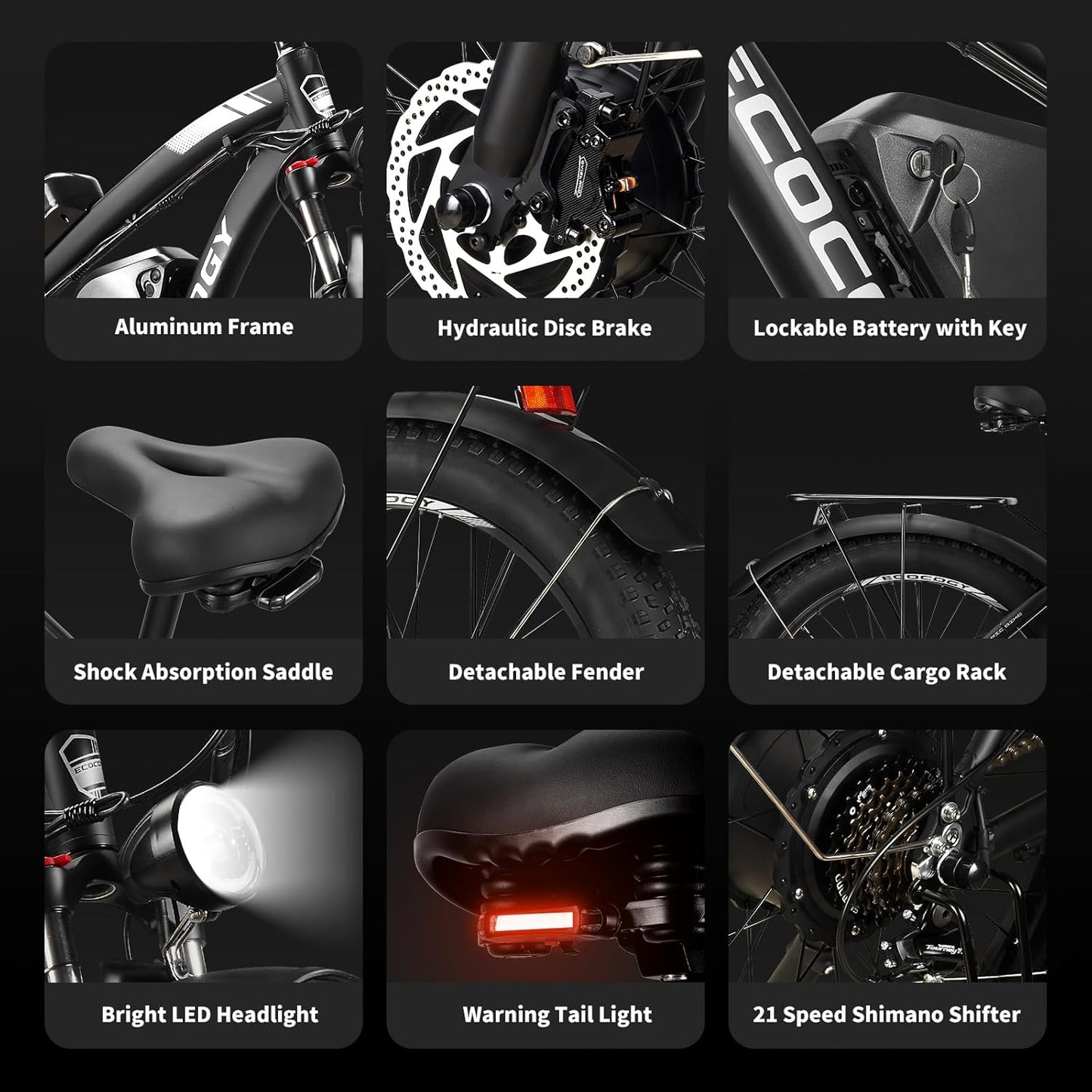 Dual Motor Electric Bikes for Adults, 5000W Peak Ebikes, 52V 32Ah, Max 40-45MPH &100 Miles E-Bike, Hydraulic Disc Brake , 26" Fat Tire Off Road Snow Mountain E-bikes, 7-Speed Pedal Assist Bicycle