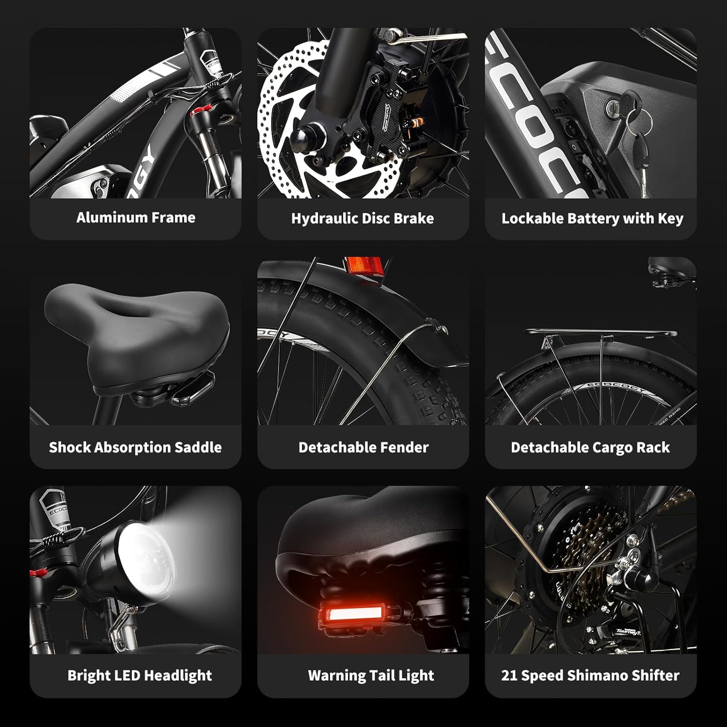 Dual Motor Electric Bikes for Adults, 5000W Peak Ebikes, 52V 32Ah, Max 40-45MPH &100 Miles E-Bike, Hydraulic Disc Brake , 26" Fat Tire Off Road Snow Mountain E-bikes, 7-Speed Pedal Assist Bicycle