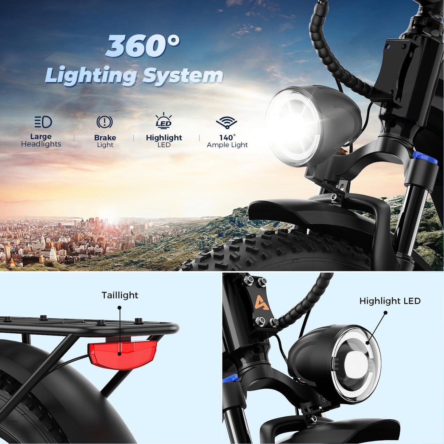 M1 Pro & M2 Pro Electric Bike Combo, 1800W Peak Motor Fat Tire EBikes for Adults, 36MPH Electric mountain Bike with 48V 17.5Ah Battery, 26" x 4.0" All-Terrain Tires, 7 Speed, 85 Miles Long Range