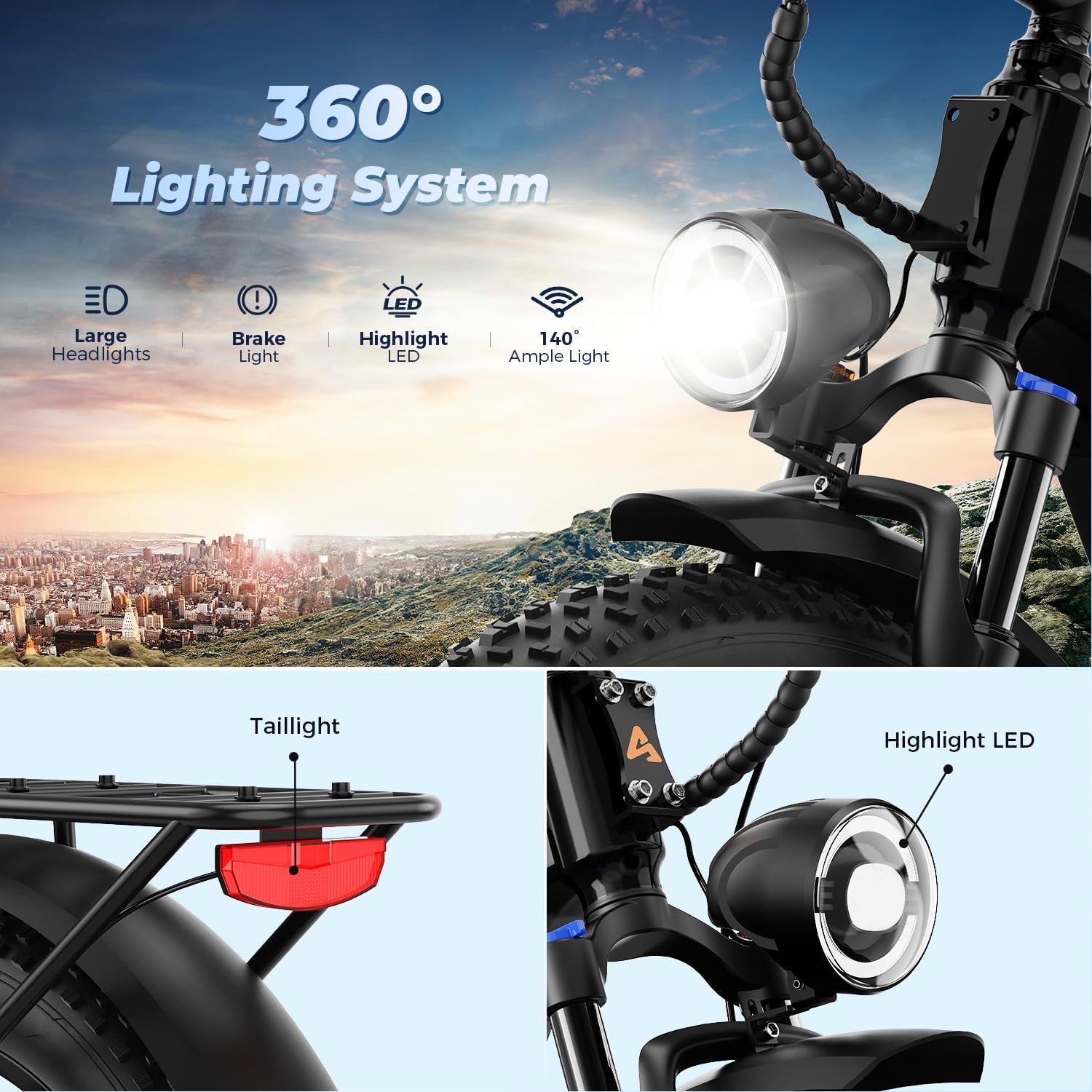 M1 Pro & M2 Pro Electric Bike Combo, 1800W Peak Motor Fat Tire EBikes for Adults, 36MPH Electric mountain Bike with 48V 17.5Ah Battery, 26" x 4.0" All-Terrain Tires, 7 Speed, 85 Miles Long Range