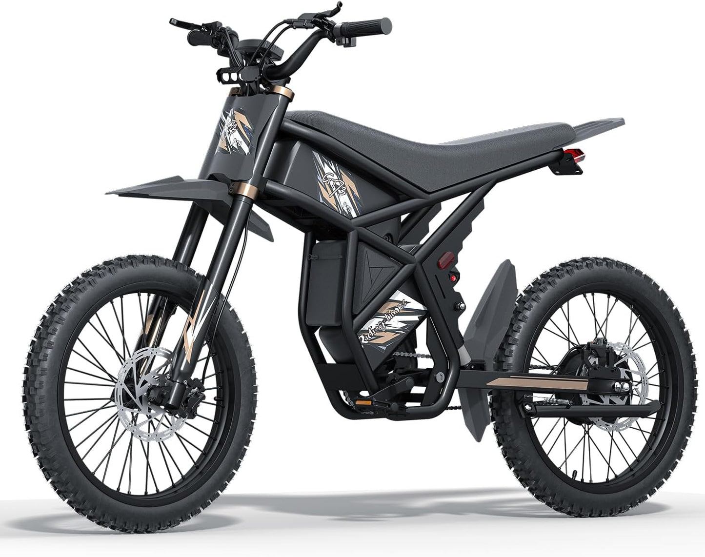 Riding'times Upgraded GT73/GT73PRO Electric Dirt Bike for Adults 2400W/3000W, Max 37/50 MPH & 85 Mile Long Range Ebike with 25" Motorcycle Tires, 1747Wh/2160Wh Dual Battery E Bike, Full Suspension