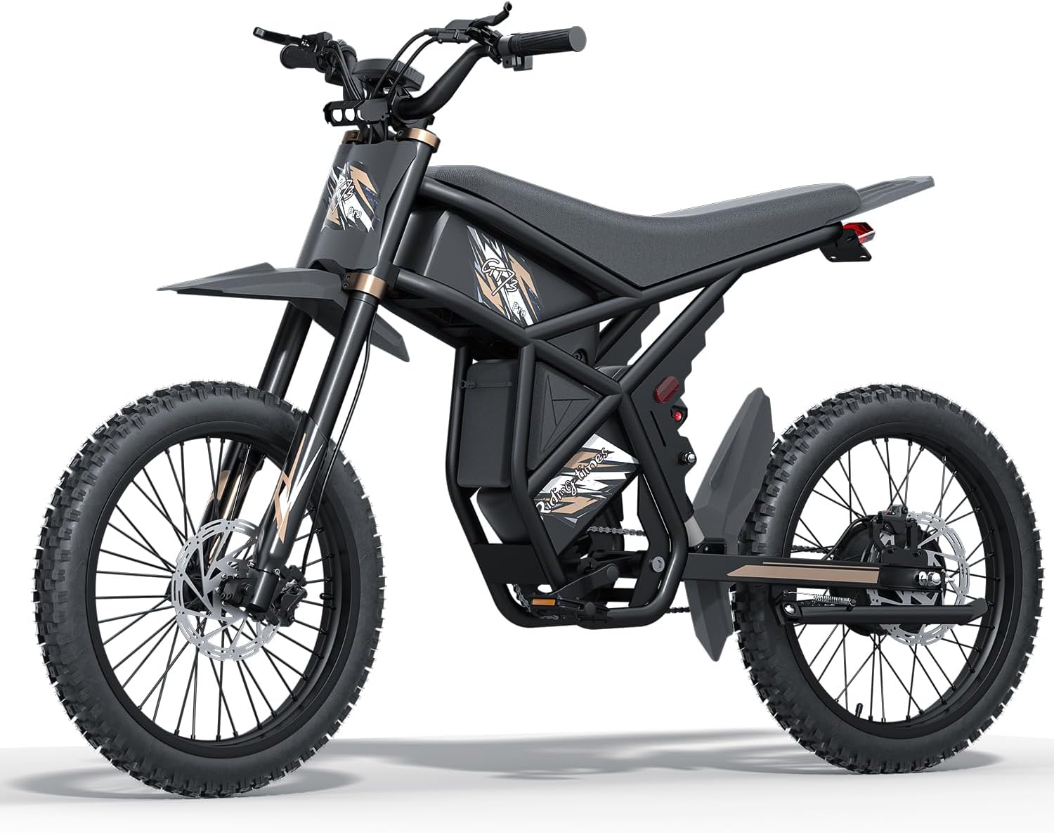 Riding'times Upgraded GT73/GT73PRO Electric Dirt Bike for Adults 2400W/3000W, Max 37/50 MPH & 85 Mile Long Range Ebike with 25" Motorcycle Tires, 1747Wh/2160Wh Dual Battery E Bike, Full Suspension