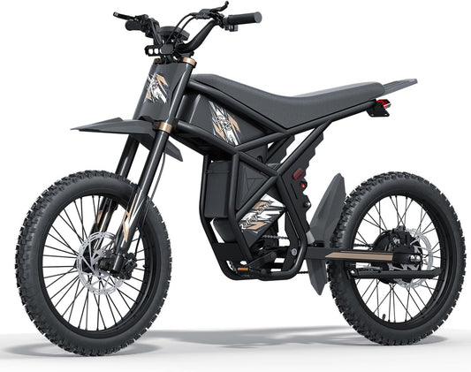Riding'times Upgraded GT73/GT73PRO Electric Dirt Bike for Adults 2400W/3000W, Max 37/50 MPH & 85 Mile Long Range Ebike with 25" Motorcycle Tires, 1747Wh/2160Wh Dual Battery E Bike, Full Suspension