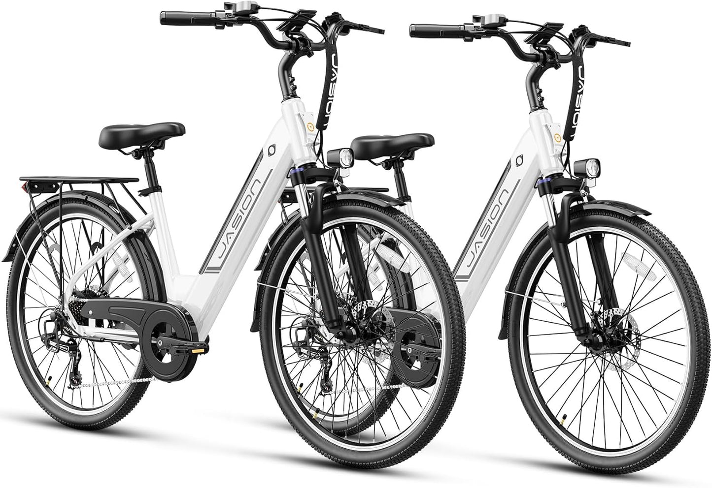 Jasion Roamer ST Electric Bike for Adults, 1200W Peak Motor Max 62miles & 28MPH City Cruiser Ebike,26'' Commuter Ebike, 528WH Removable Battery,7-Speed Electric Bicycles, Front Suspension Bicycles