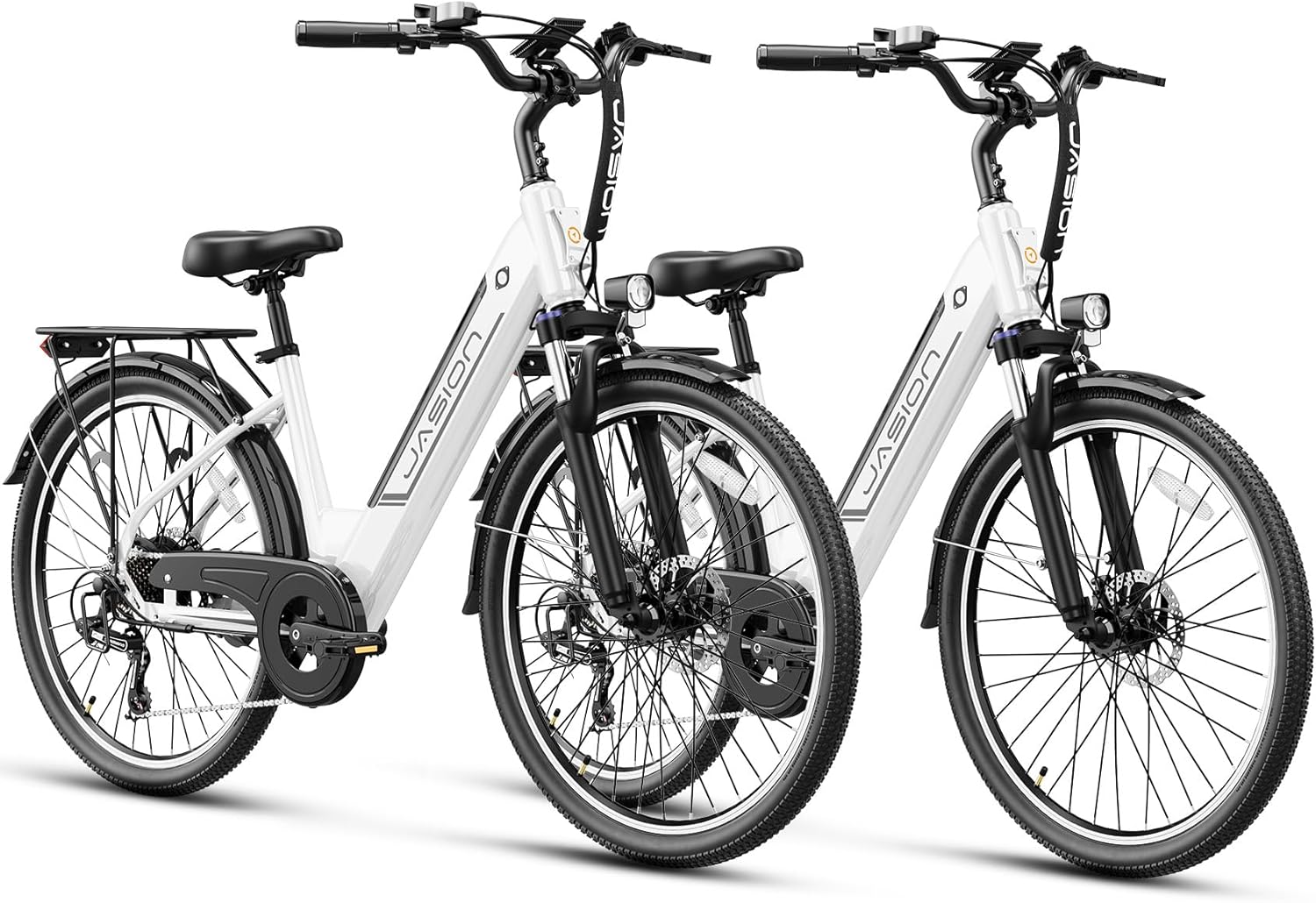 Jasion Roamer ST Electric Bike for Adults, 1200W Peak Motor Max 62miles & 28MPH City Cruiser Ebike,26'' Commuter Ebike, 528WH Removable Battery,7-Speed Electric Bicycles, Front Suspension Bicycles