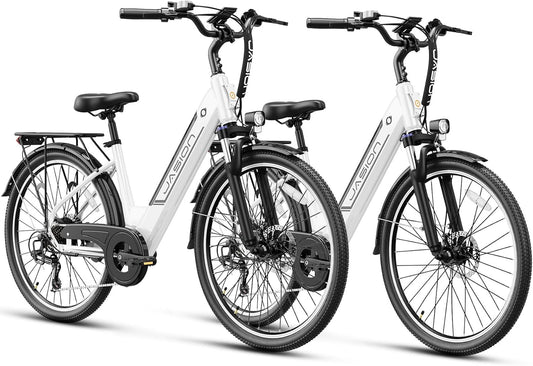 Jasion Roamer ST Electric Bike for Adults, 1200W Peak Motor Max 62miles & 28MPH City Cruiser Ebike,26'' Commuter Ebike, 528WH Removable Battery,7-Speed Electric Bicycles, Front Suspension Bicycles