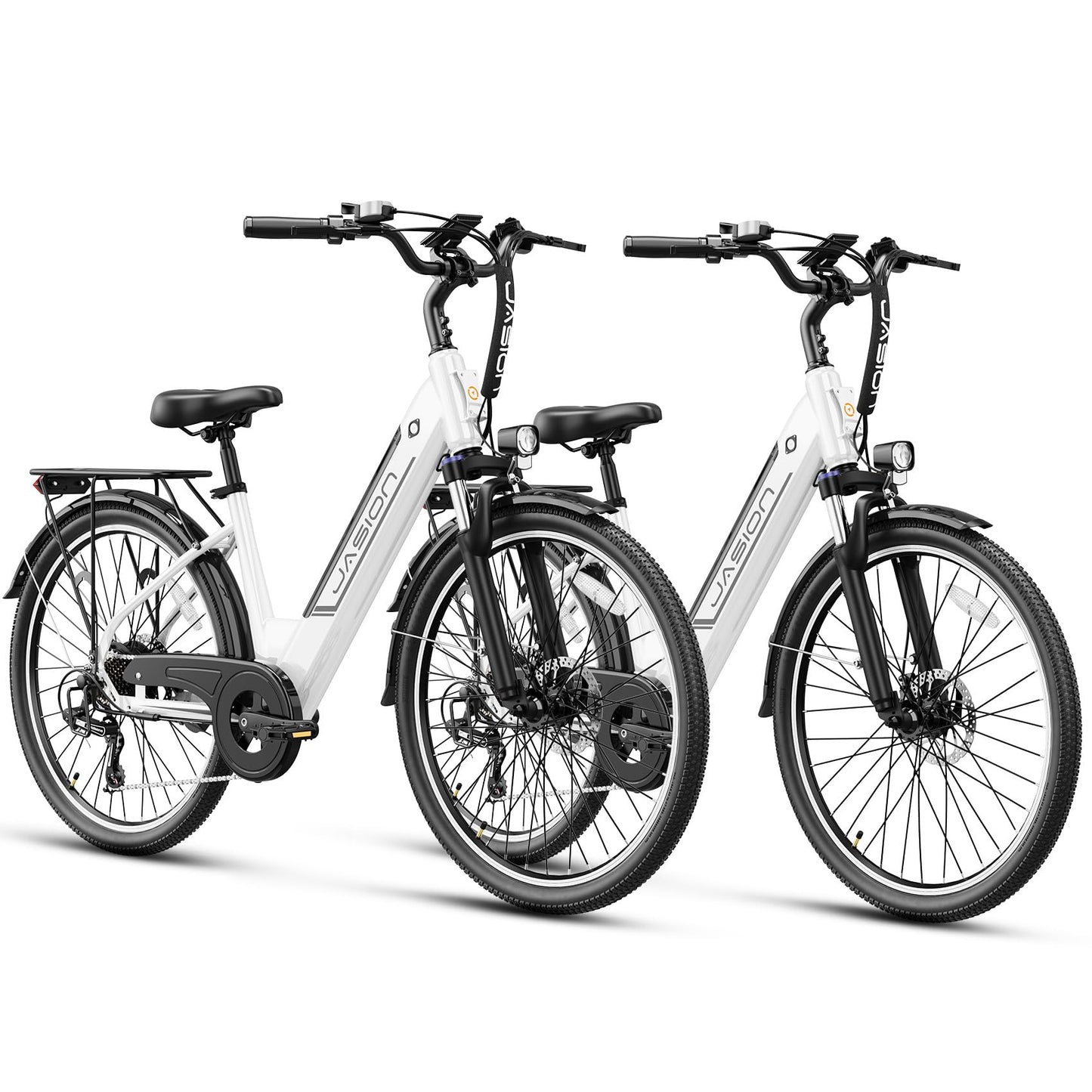 Jasion Roamer ST Electric Bike for Adults, 1200W Peak Motor Max 62miles & 28MPH City Cruiser Ebike,26'' Commuter Ebike, 528WH Removable Battery,7-Speed Electric Bicycles, Front Suspension Bicycles