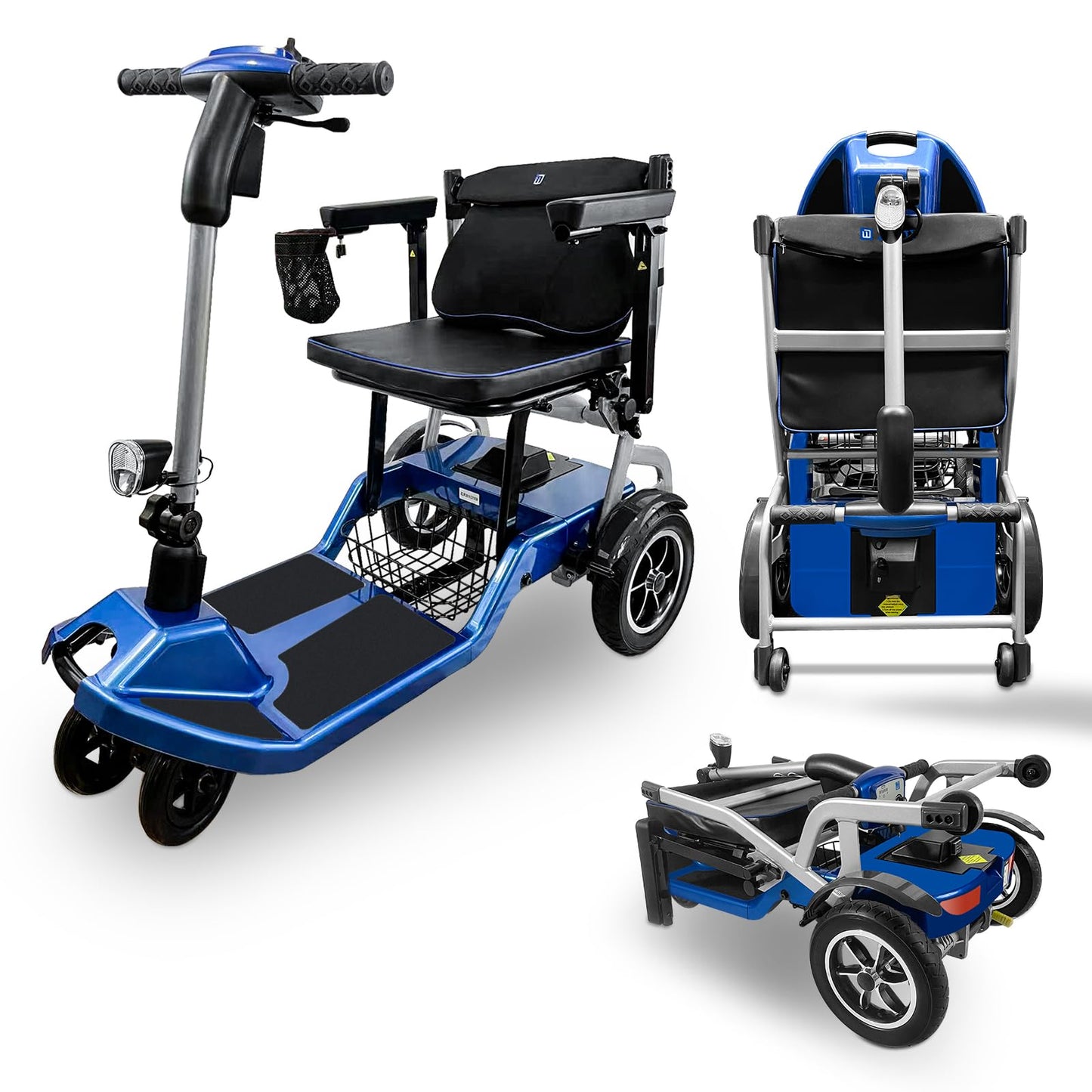 R3b-Mobility Scooters for Seniors Adults Ultra Lightweight Electric Powered Folding 4 Wheel Mobility Scooter with Headlight Cup Holder, Compact & Convenient for Travel Airline Approved, Red