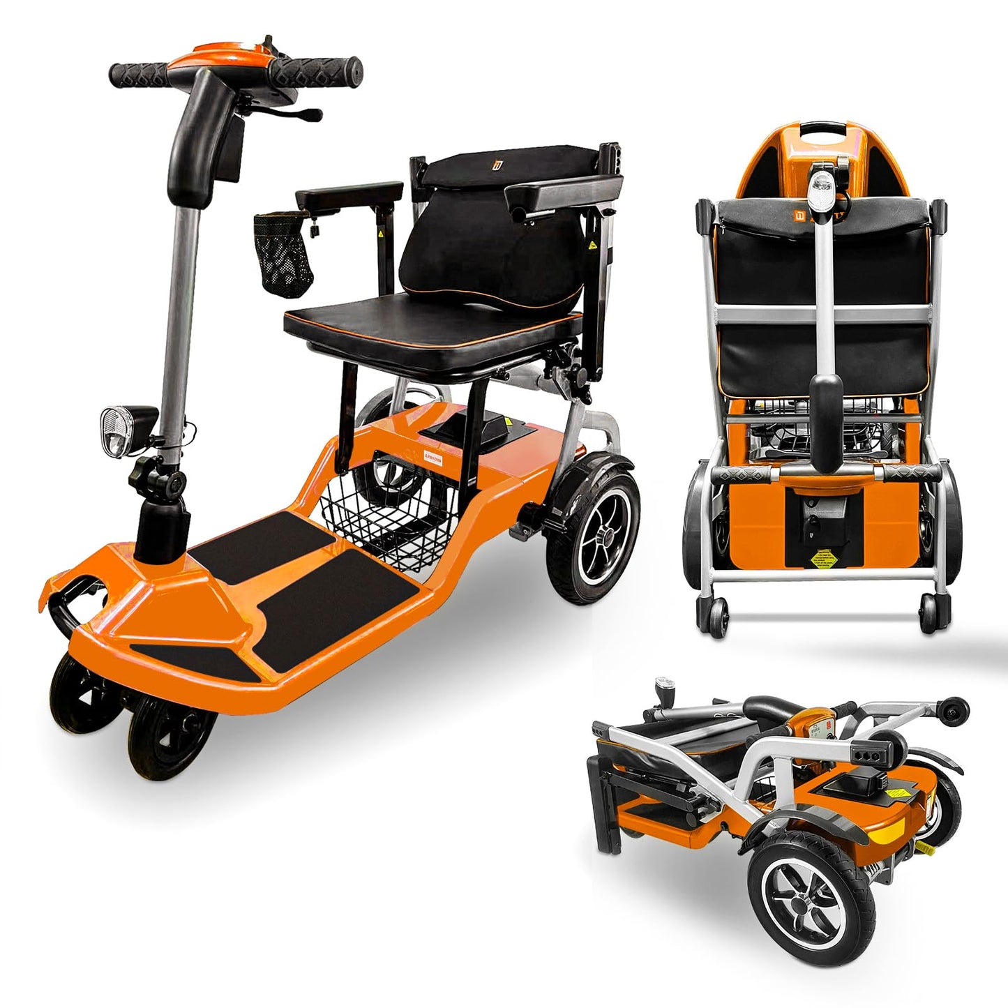 R3b-Mobility Scooters for Seniors Adults Ultra Lightweight Electric Powered Folding 4 Wheel Mobility Scooter with Headlight Cup Holder, Compact & Convenient for Travel Airline Approved, Red