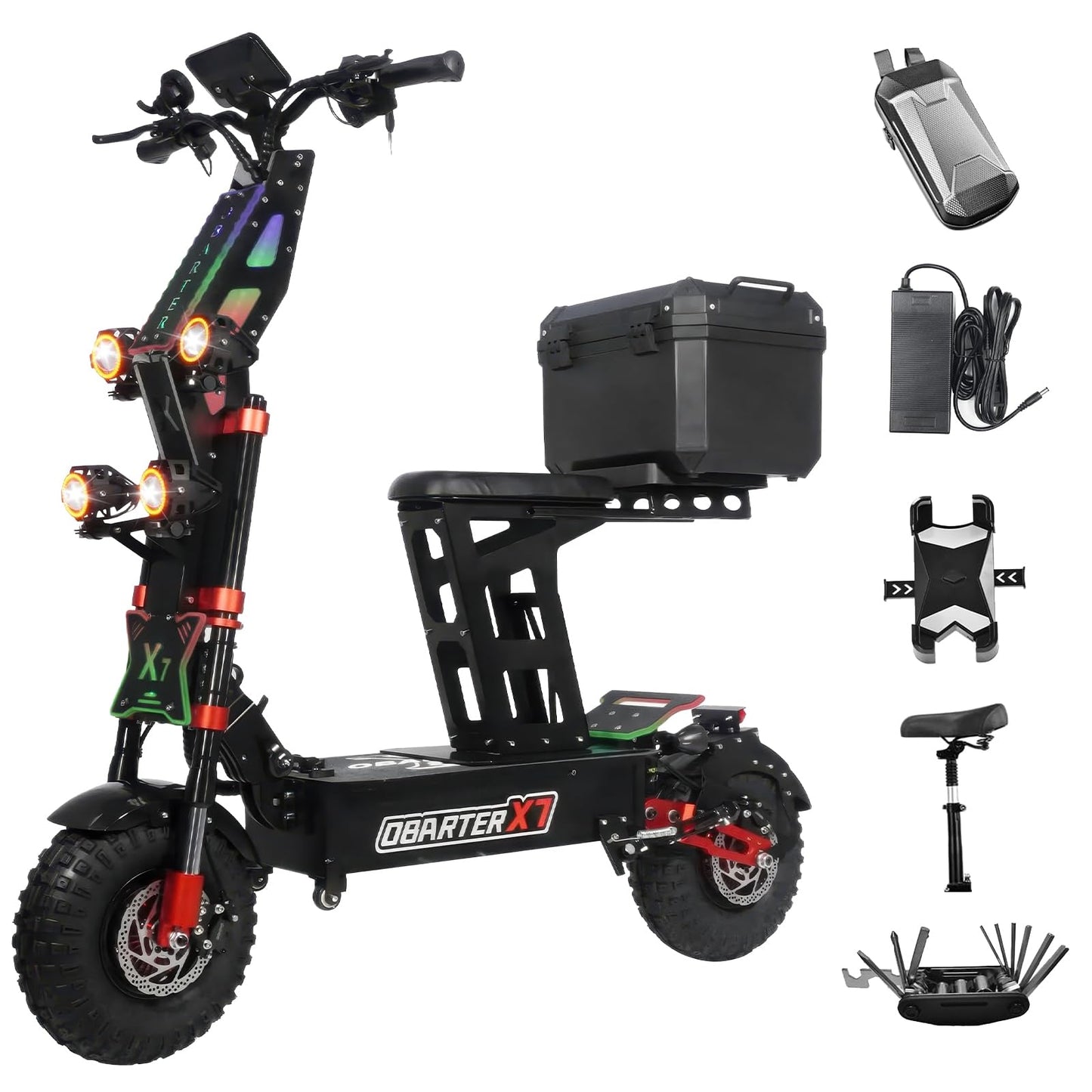 Electric Scooter 8000W Dual Motor for Adults,High-Speed 56mph, 90-Mile Range, 14" All-Terrain Tires, 60V 40Ah Battery, and Multifunctional LCD Display,Foldable E-Scooter
