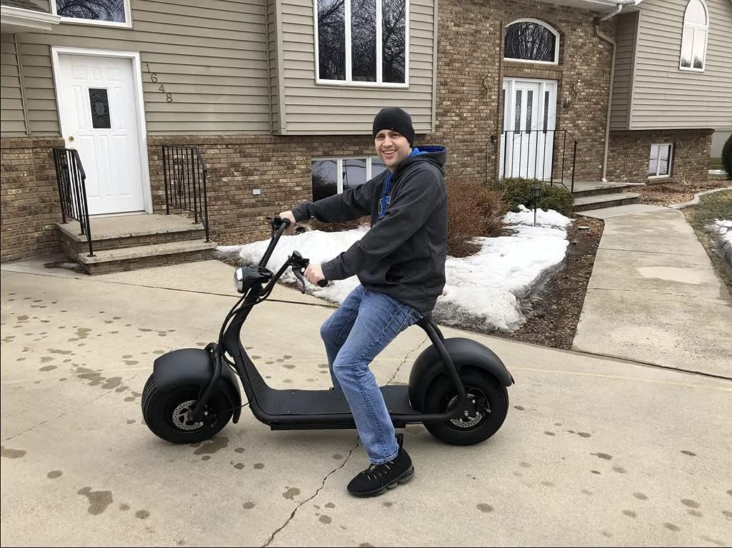 TOXOZERS 2000w Motor Lithium Electric Scooter for Adults, Fat Tire Electric Scooter with Seat, LCD Display, Bright LED Headlight, Hydraulic Front and Rear Brakes and Wide Deck