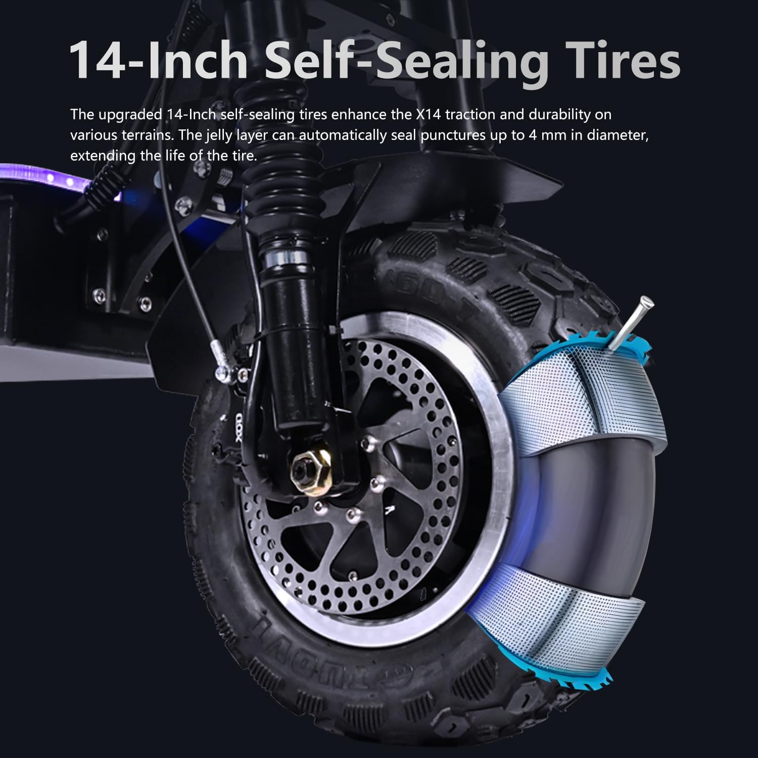 Dual Motor Off Road Scooter for Adults - 62MPH, 80-Mile Range, 10000W Peak, 13/14-Inch Tires, UL2272 Certified
