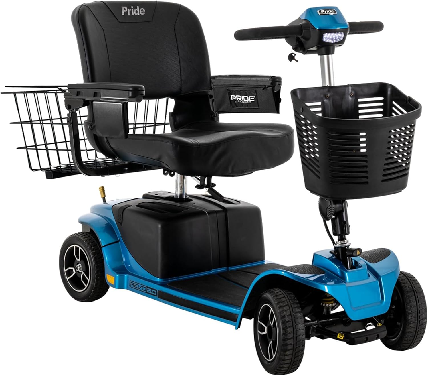 Storage Pod + Pride Moobility Revo 2.0, Heavy Duty 4 Wheel Mobility Scooter for Adults, 400 lb Capacity, 20" Wide Seat, LED, 17.8 Miles Per Charge, CTS Suspension, Service Warranty