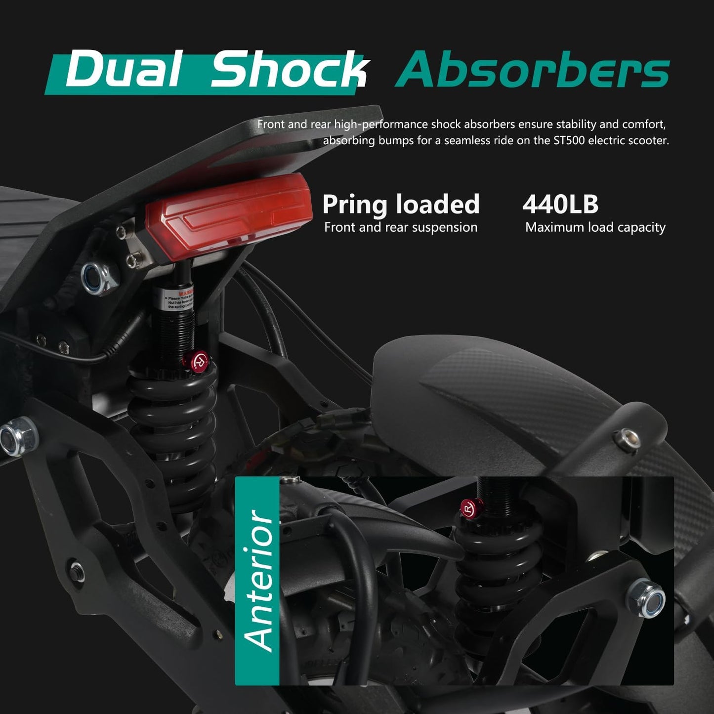 ST500 Dual Motor Off Road Scooter for Adults - 70 MPH, 75-Mile Range, 10000W Peak, 11-Inch Tires, UL2272 Certified