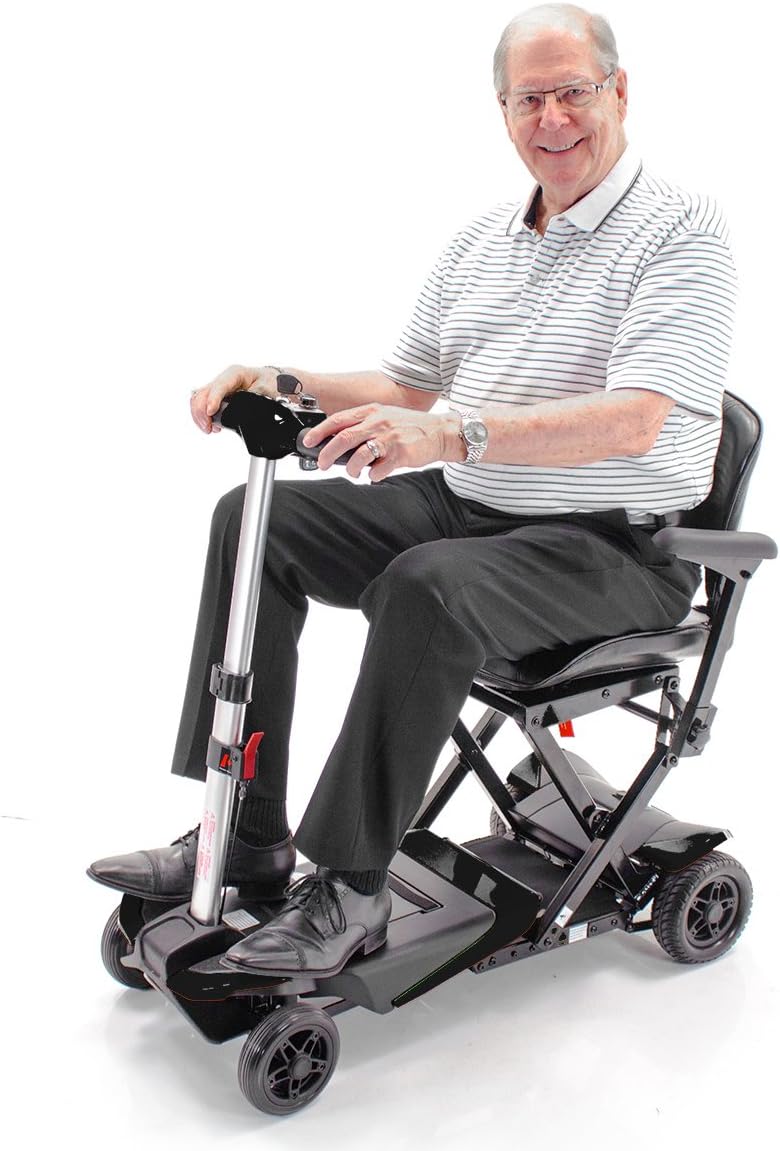 Transformer Automatic Foldable Travel Scooter BLACK with Lightweight Lithium Battery, Airline Approved