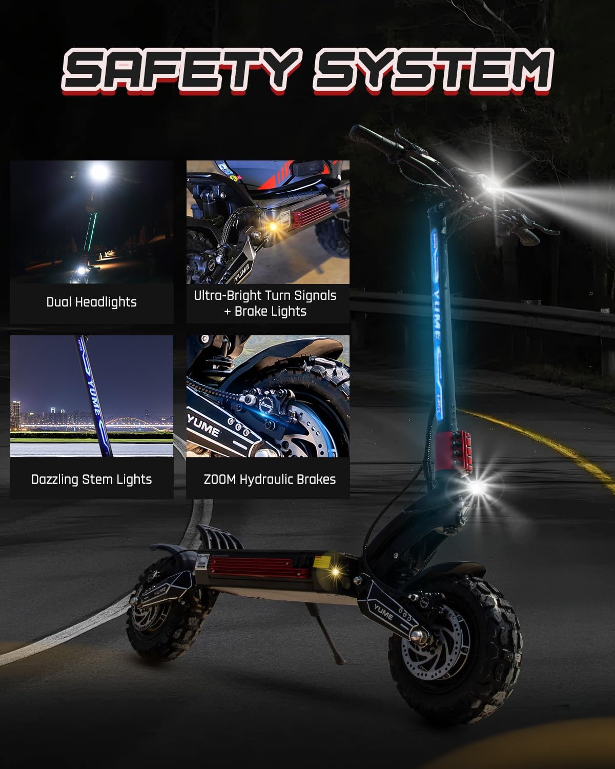 M YUME SCOOTER Raptor 6000W Motor Scooter, 50MPH 56/60 Miles 60V 27/30AH Electric Scooter for Adults, 11" Long Range Scooter Fast Escooter for Commuting & Adventure,UL-2272 Certified