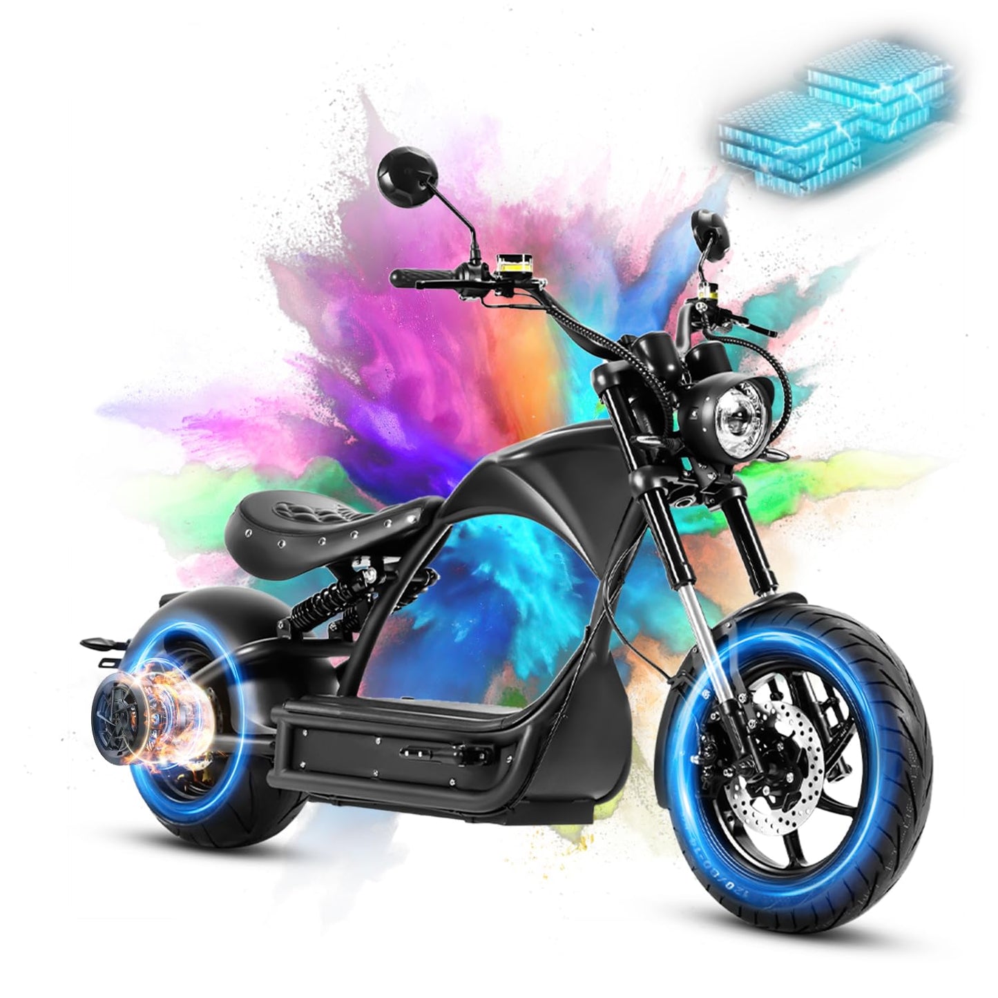eAhora (2025 Upgraded) M1P Pro 4000W 50MPH Electric Motorcycle for Adults 55 Miles Long Range 60V 42AH Battery Electric Motorcycle, Full Suspension Dual Hydraulic Brake Street Legal Motorcycle