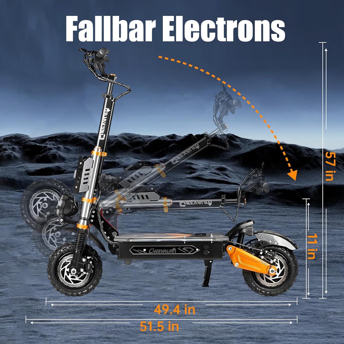 S11PRO Dual Motor Off Road Scooter for Adults - 55MPH, 75-Mile Range, 6000W Peak, 11-Inch Tires, UL2272 Certified