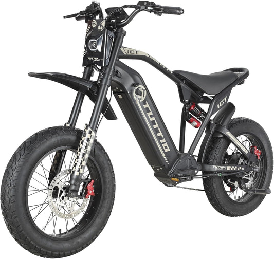 Electric-Dirt-Bike for Adults-Teens, ICT Peak 4000W-43MPH-60V-25AH Electric Motorcycle 20" Fat-Tire-Electric-Bike for Mountain Snow Off-Road Fit Age 16+