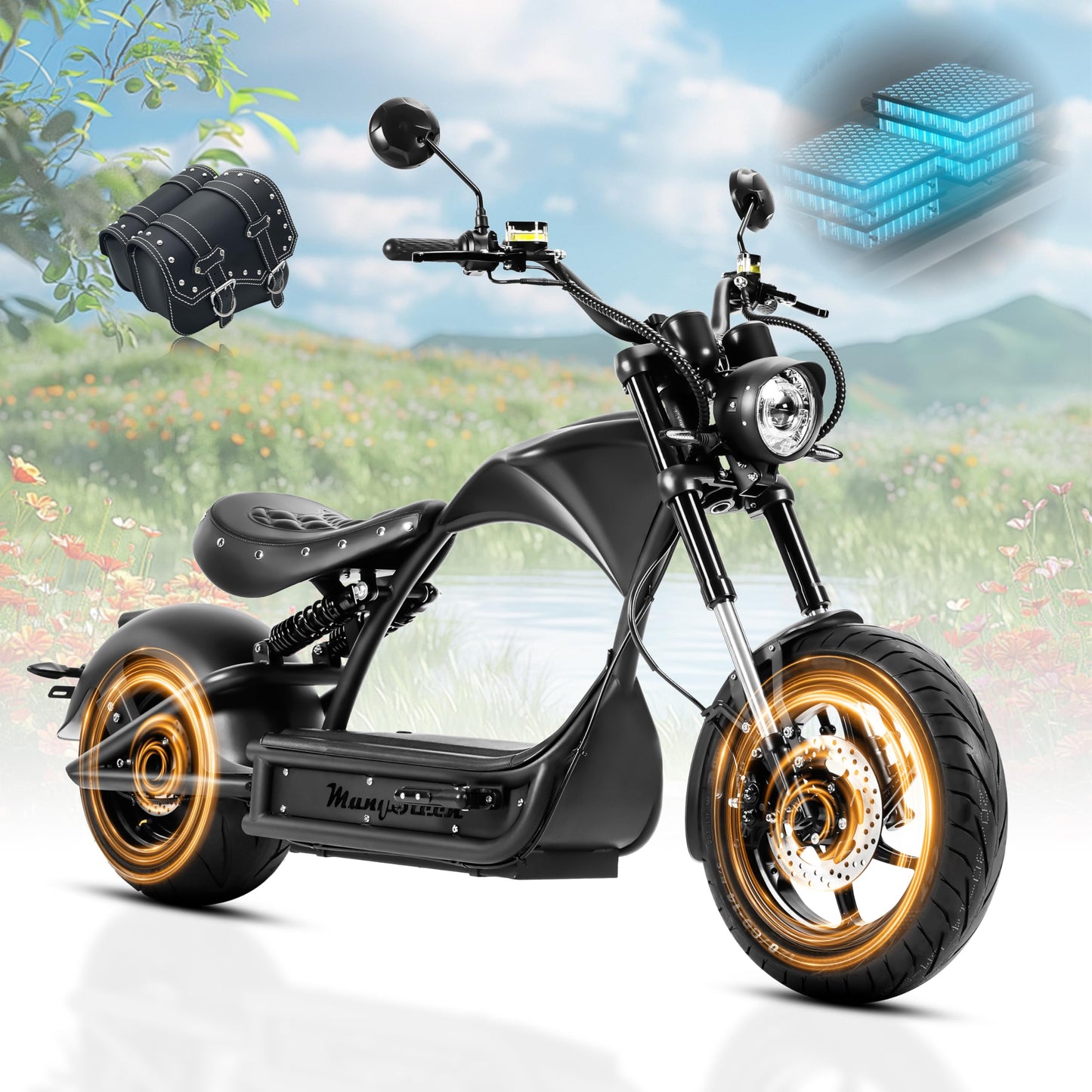 eAhora (2025 Upgraded) M1P Pro 4000W 50MPH Electric Motorcycle for Adults 55 Miles Long Range 60V 42AH Battery Electric Motorcycle, Full Suspension Dual Hydraulic Brake Street Legal Motorcycle