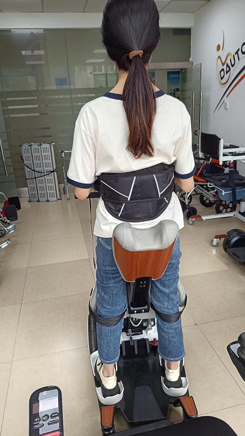 Smart Electric Mobility Scooter. High-tech Rehabilitation Standing Wheelchair Out/Indoor Wheelchair for Disabled. White