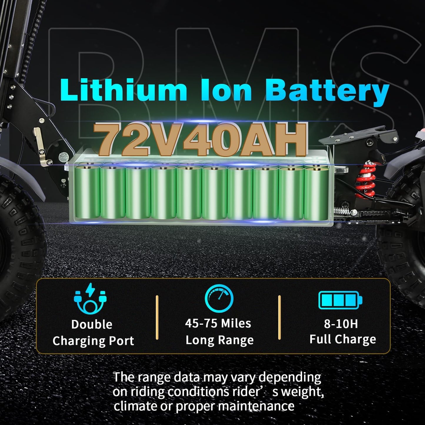 Foldable Electric Scooter with Seat, High Power 10,000W Dual Motor 72V 40A Extra Long Range, 14" Off-Road Tires, Adult Electric Scooter