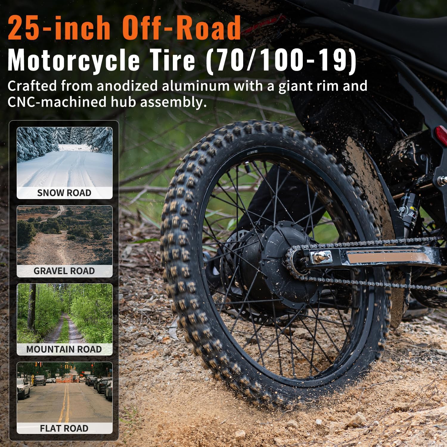 Riding'times Upgraded GT73/GT73PRO Electric Dirt Bike for Adults 2400W/3000W, Max 37/50 MPH & 85 Mile Long Range Ebike with 25" Motorcycle Tires, 1747Wh/2160Wh Dual Battery E Bike, Full Suspension