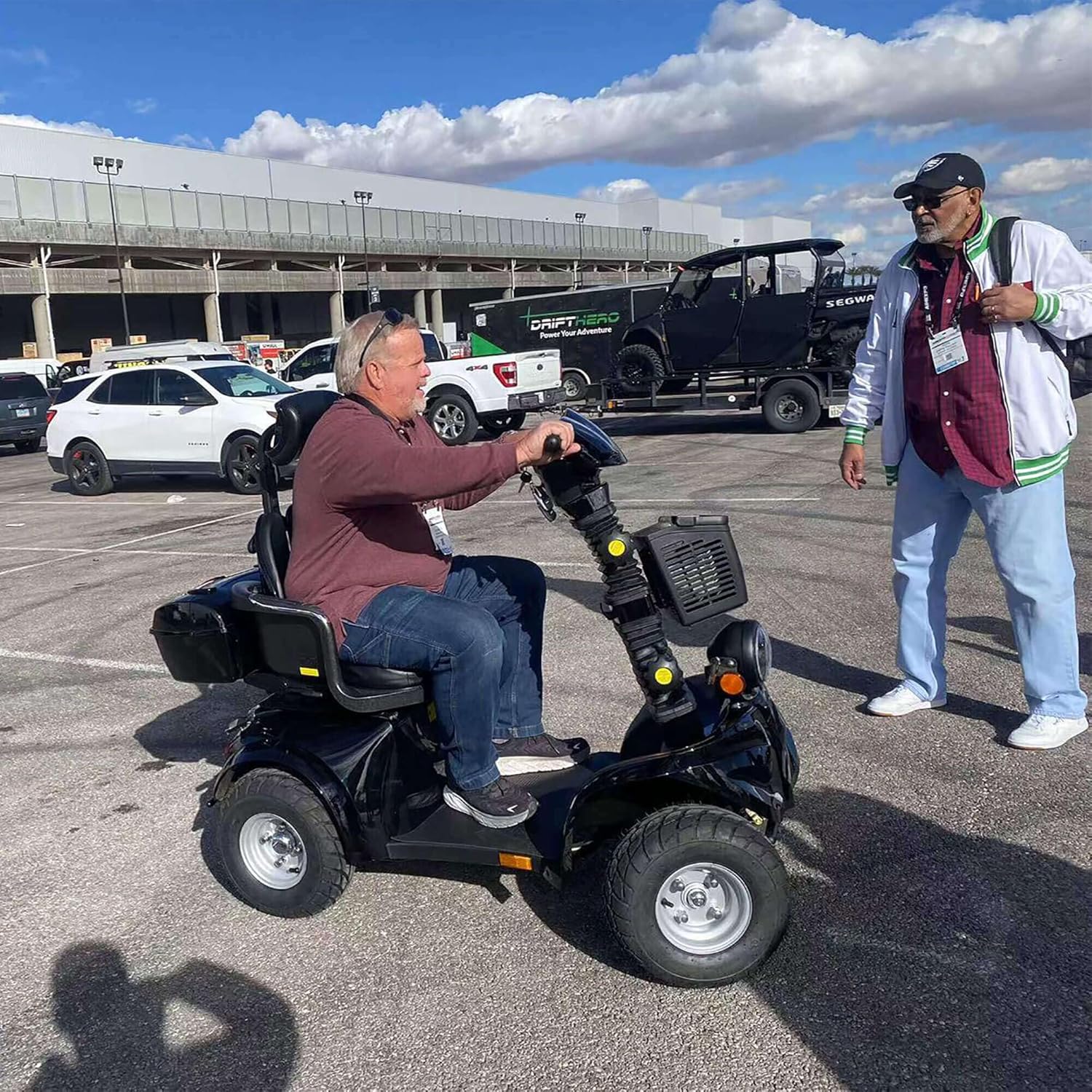Mobility Scooters for Seniors & Adults 600lbs Capacity, Heavy Duty 4-Wheel 3-Speed Electric Powered Wheelchair Device 1000W All Terrain, Elderly-Lockbox Adjustable Seat (DJD Black 1000W)